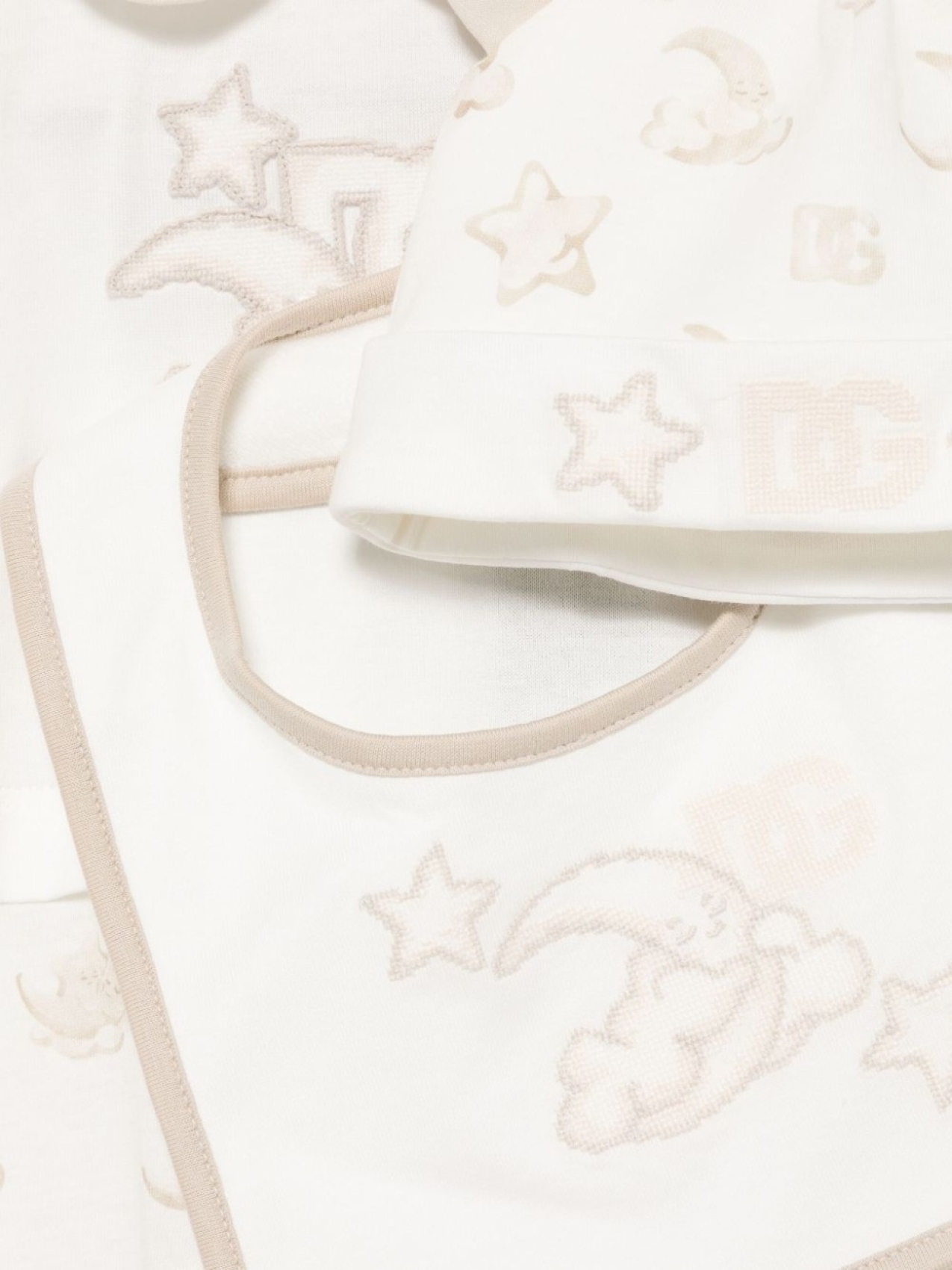 Dolce & Gabbana Kids комплект для новорожденного с нашивкой-логотипом, нейтральный цвет — фото 2