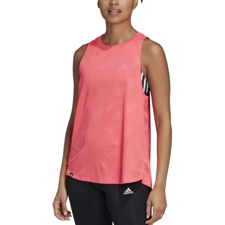 Топ женский Dark Pink, с круглым вырезом, умеренный racerback Adidas