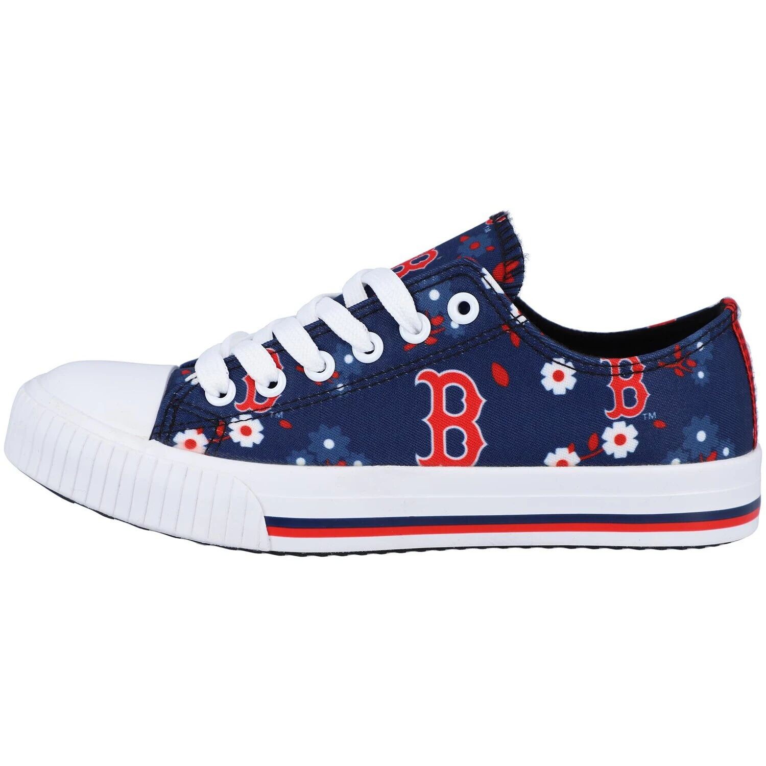 

Женские парусиновые туфли FOCO Navy Boston Red Sox с цветочным узором