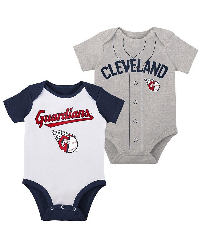 

Комплект из двух боди Little Slugger Cleveland Guardians для мальчиков и девочек белого и серого цвета Хизер Outerstuff, белый