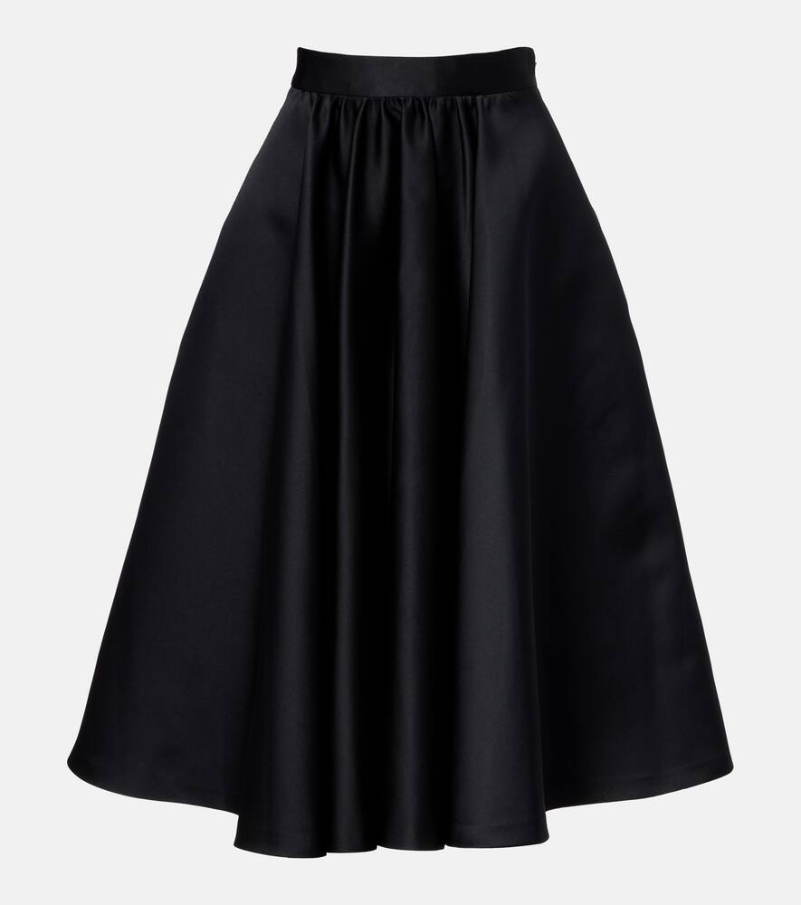 

Фарнето расклешенная атласная миди-юбка Max Mara, Nero