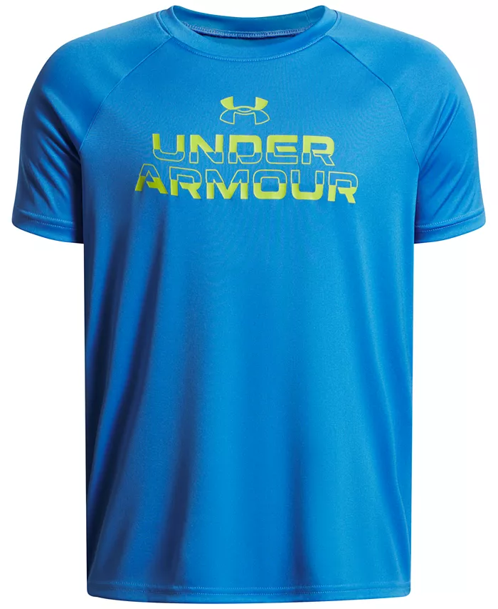 

Футболка с короткими рукавами и графическим принтом логотипа Big Boys Tech Split Under Armour, синий