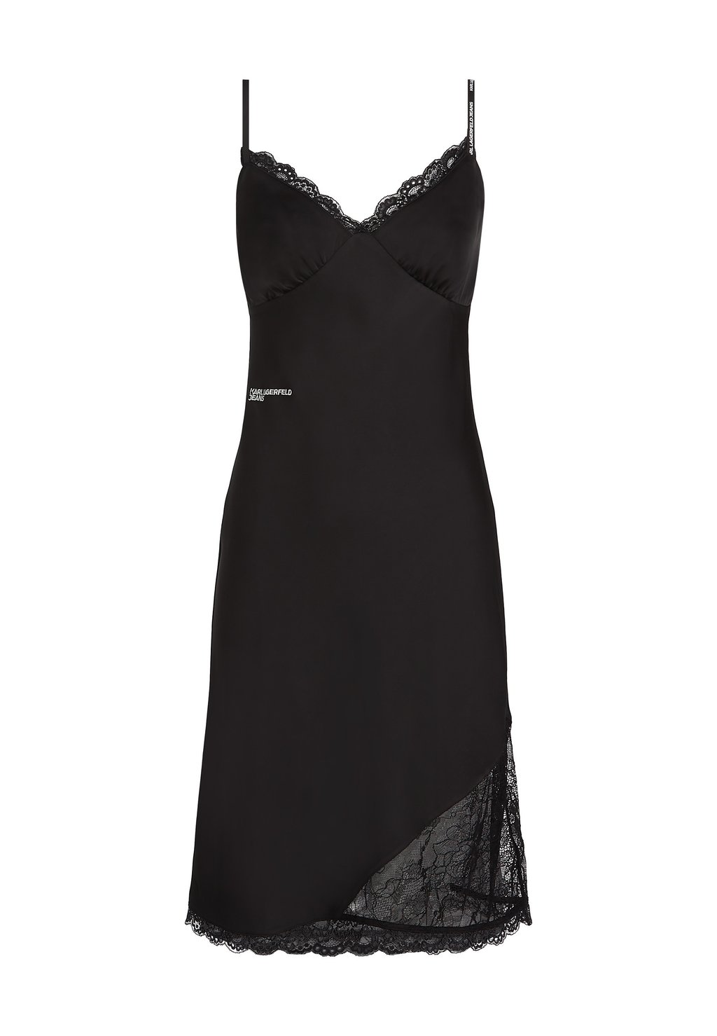 

Повседневное платье SATIN AND LACE SLIP Karl Lagerfeld Jeans, черный