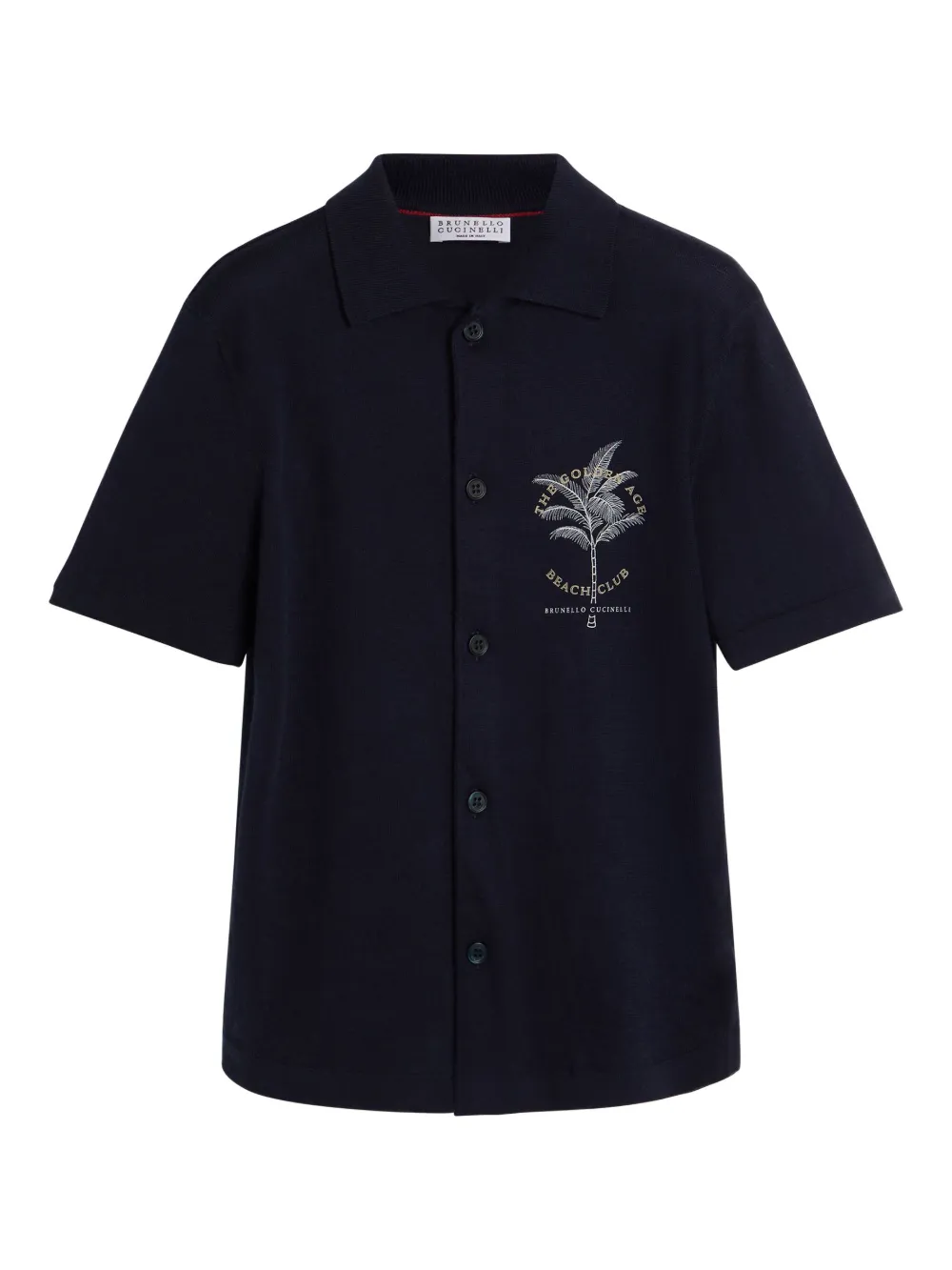 

Рубашка с вышивкой Brunello Cucinelli Kids, синий