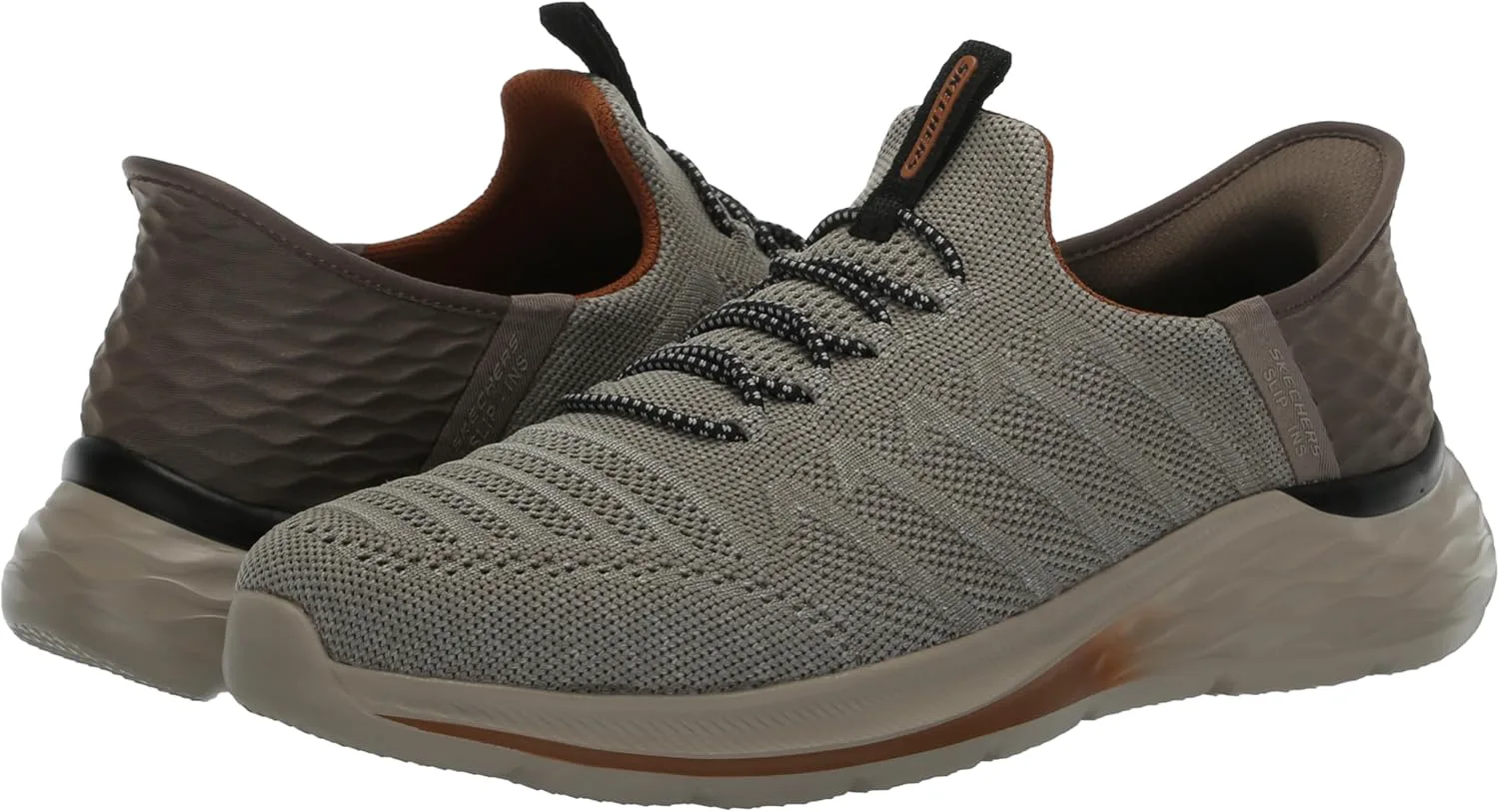 Мужские кроссовки Skechers Streetwear Garner - Orston вязаные с эластичной вставкой, бежевый — фото 4