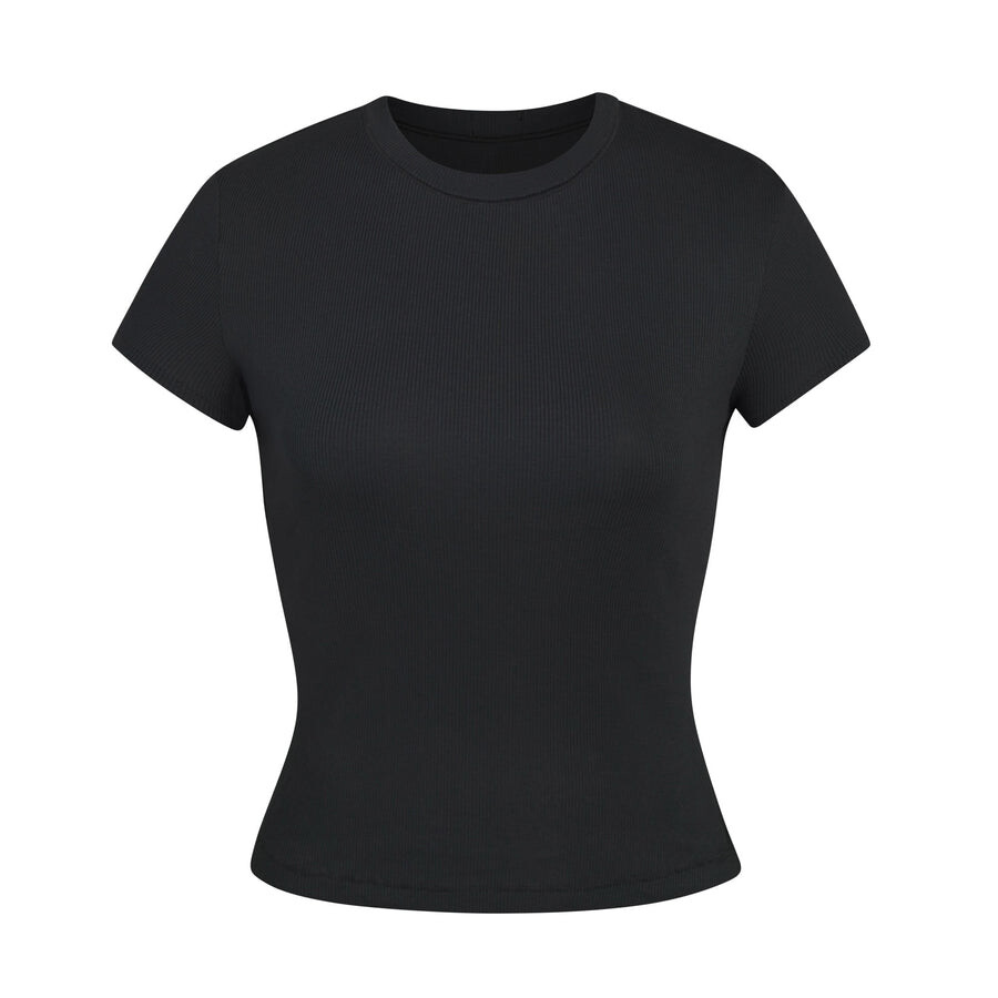 

Футболка SKIMS Cotton Rib, цвет Soot