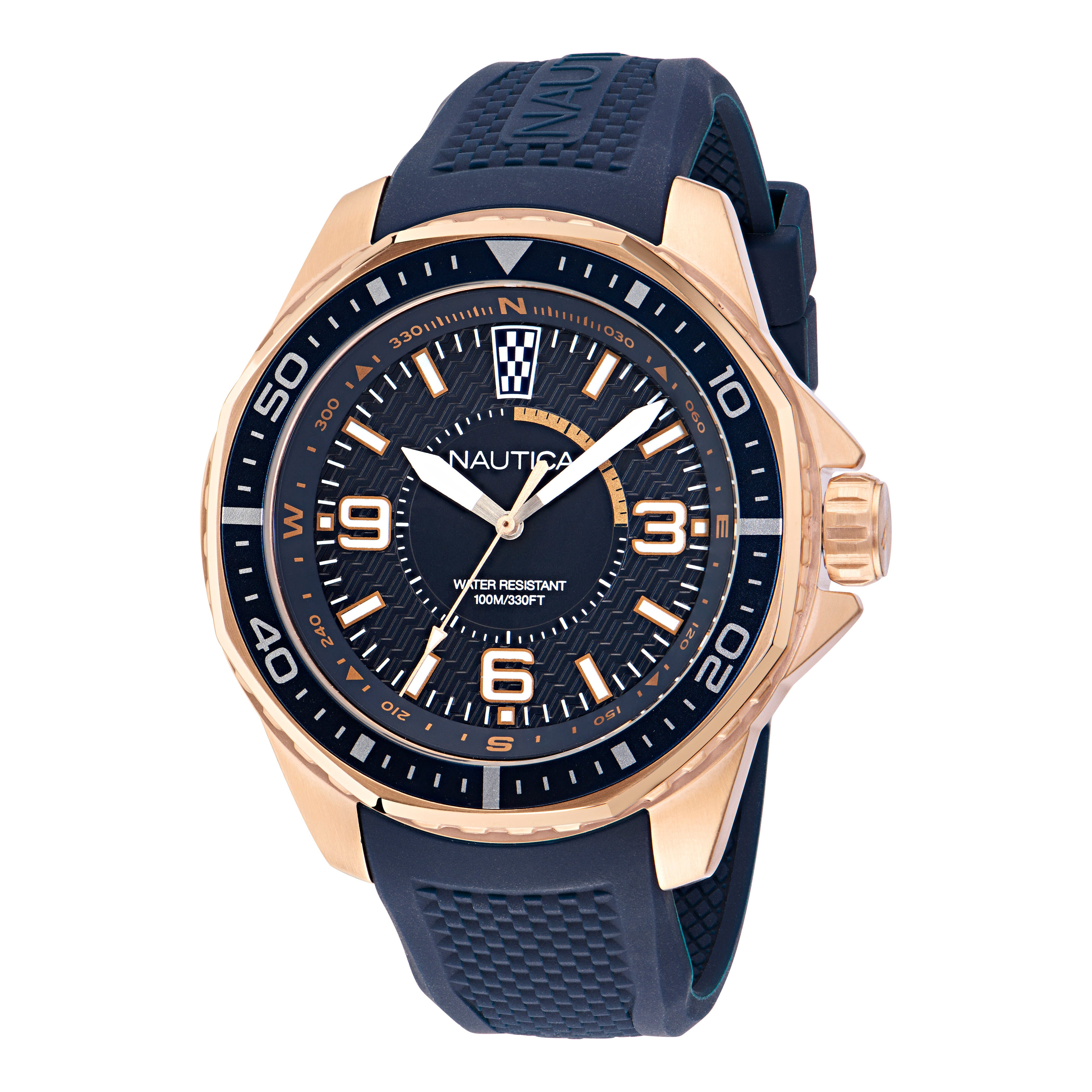 

Nautica Mens Koh May Bay 3-стрелочные силиконовые часы, цвет assorted b