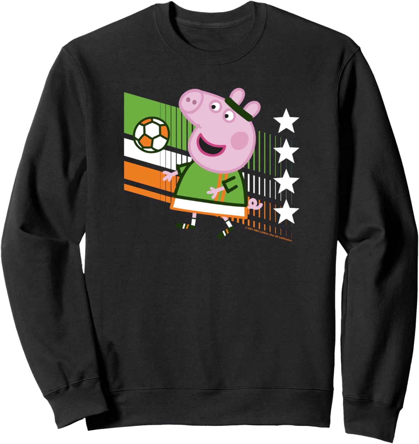

Толстовка с изображением Свинки Пеппы и символикой ирландского футбола, черная Peppa Pig