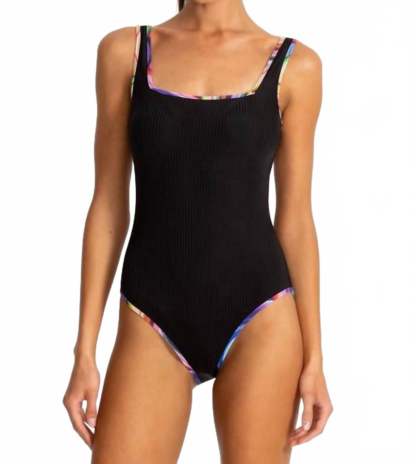 

Черный купальник с квадратным вырезом Abel Johnny Was