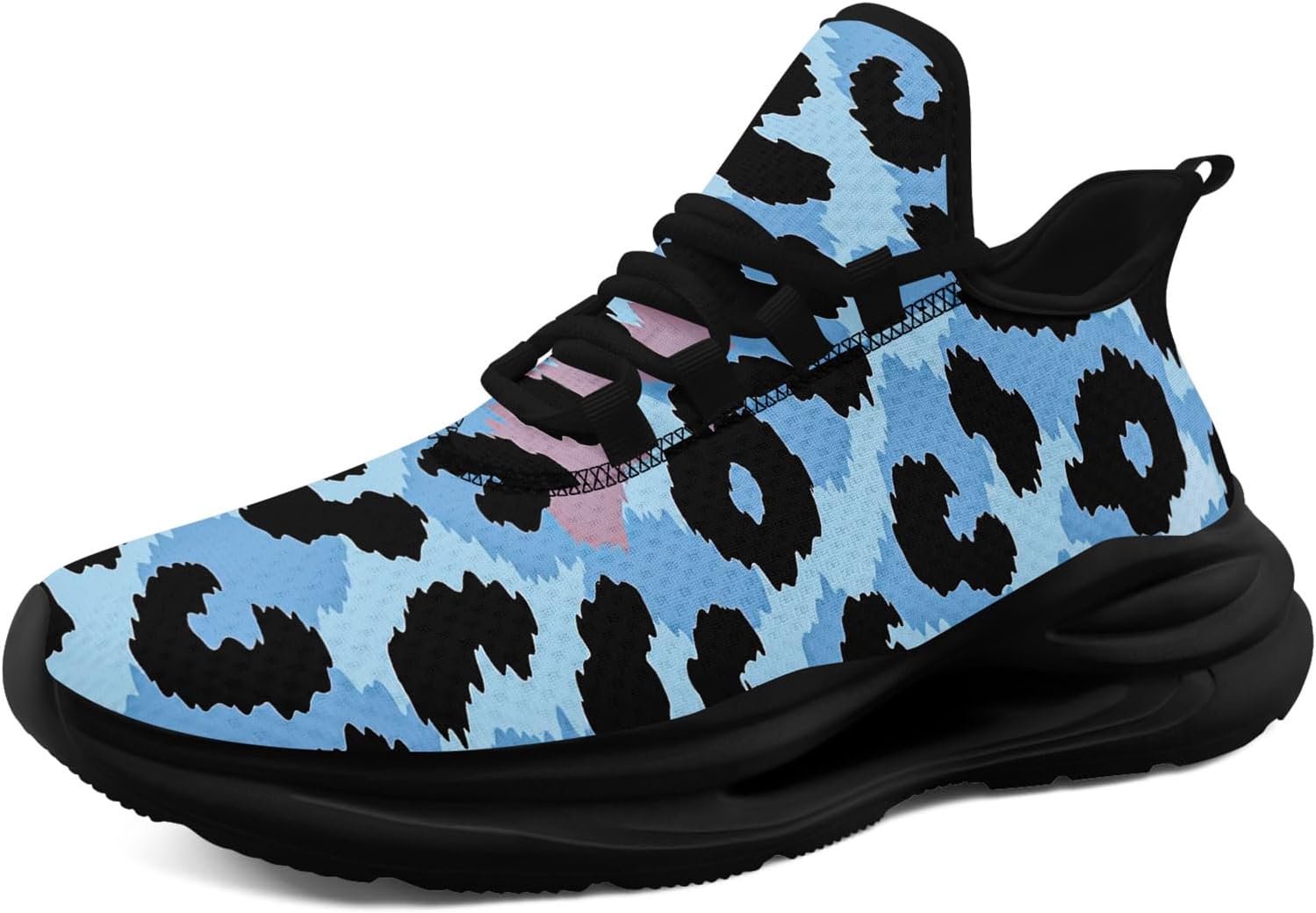 

Женские беговые кроссовки AWSOLE с леопардовым принтом, мужские яркие сетчатые кроссовки, легкие, дышащие, с амортизирующей подошвой и шнуровкой, черный/небесно-голубой/светло-коричневый/светло-голубой