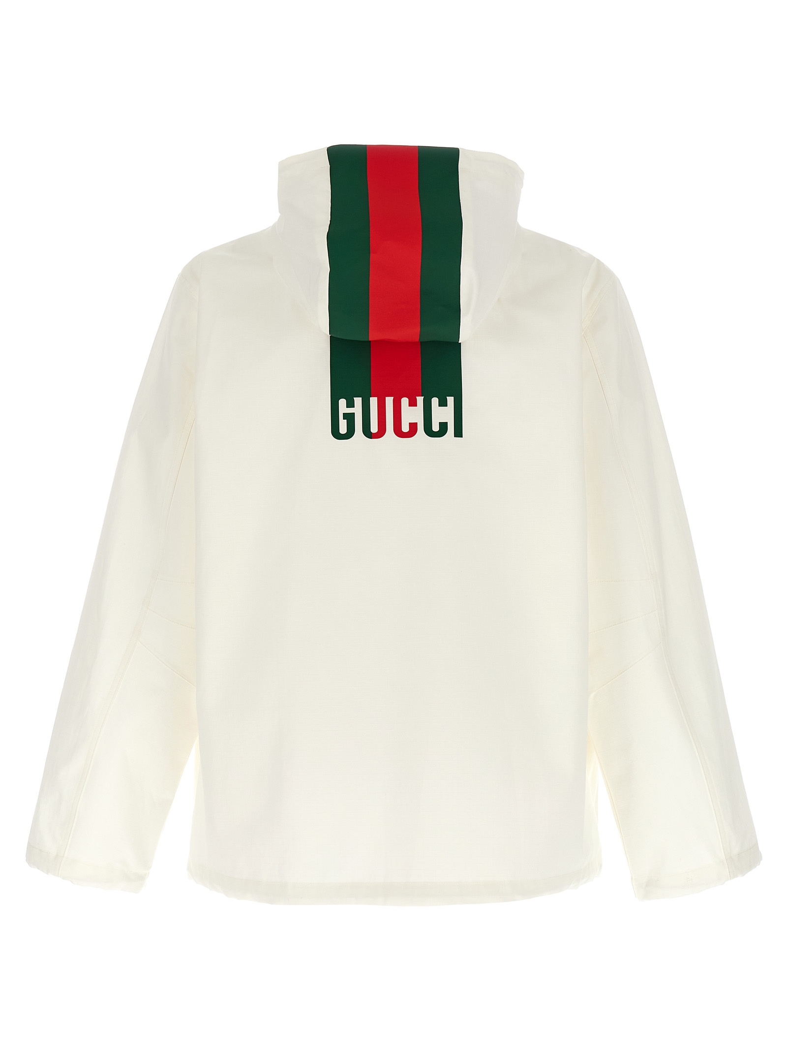 Водоотталкивающая куртка с лентой Nastro Web GUCCI, белый — фото 2