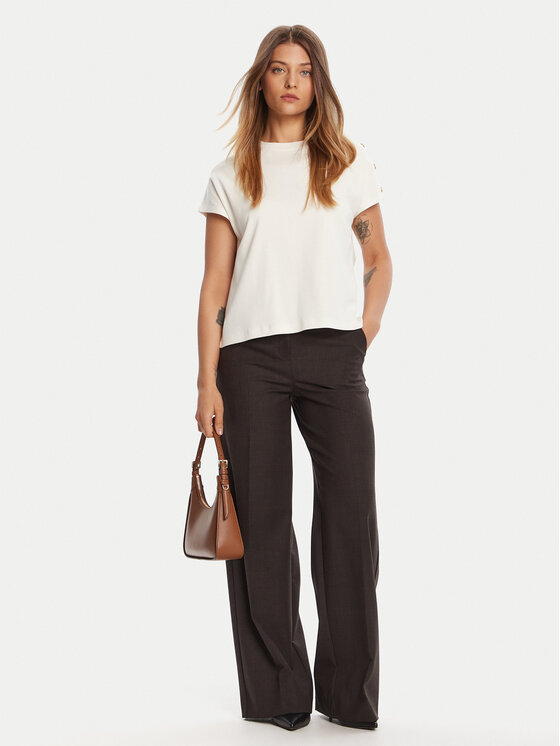 Футболка regular fit Gold Button WW0WW47455 Tommy Hilfiger, экрю — фото 2