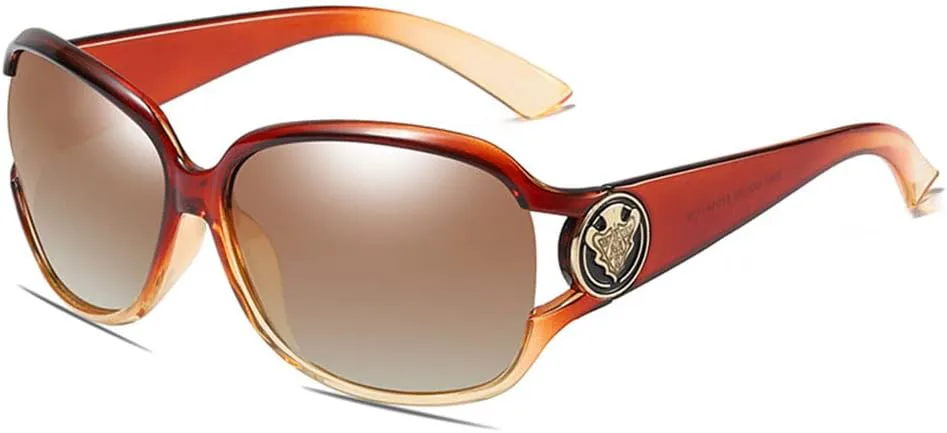 

Большие солнцезащитные очки для женщин, поляризованные солнцезащитные очки, женские солнцезащитные очки, черные солнцезащитные очки цвета шампанского Generic, Tea