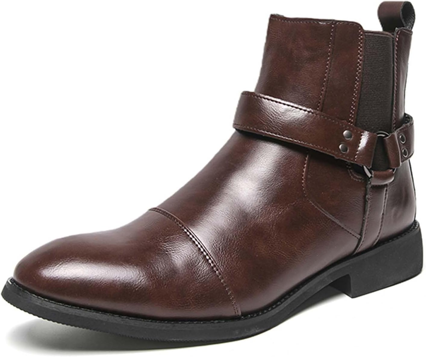 

Мужские ботинки челси, городская мода, деловой повседневный стиль, формальные ботинки, классические остроносые ботинки, офисная униформа, костюмы для банкетов, свадебные платья, высокие кожаные туфли Generic, коричневый