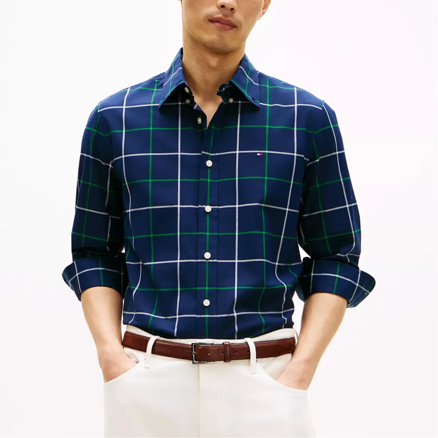 Рубашка мужская Marine Blue Moderate Tommy Hilfiger — фото 4