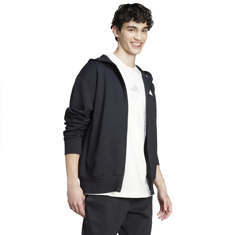 Толстовка adidas Future Icons Doubleknit full zip, черный — фото 4