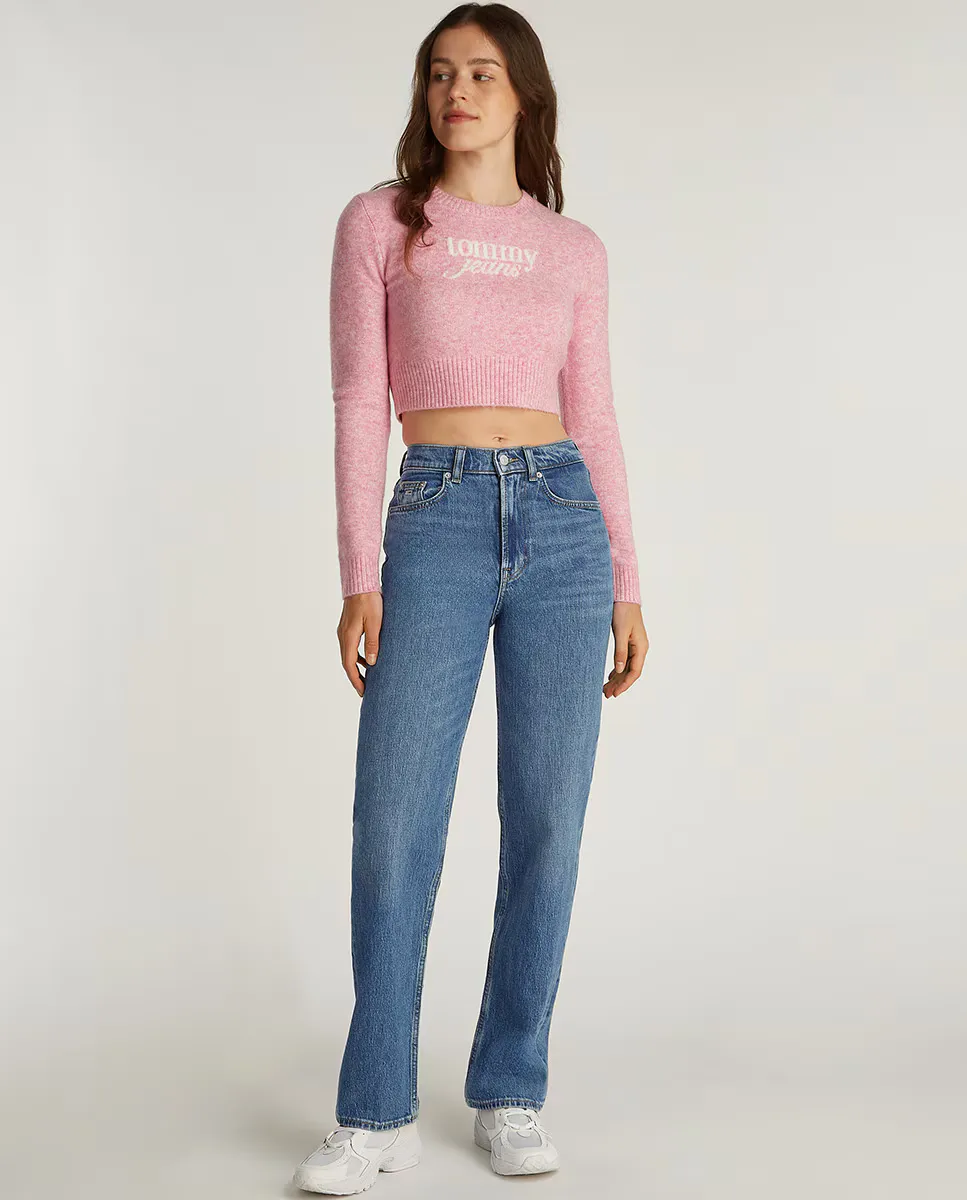 

Женские джинсы прямого кроя с высокой талией Tommy Jeans, синий