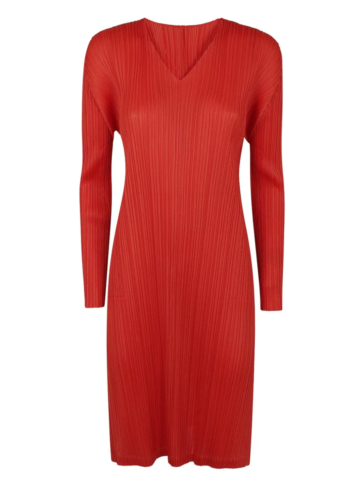 

Цвета месяца: платье миди на февраль Pleats Please Issey Miyake, красный