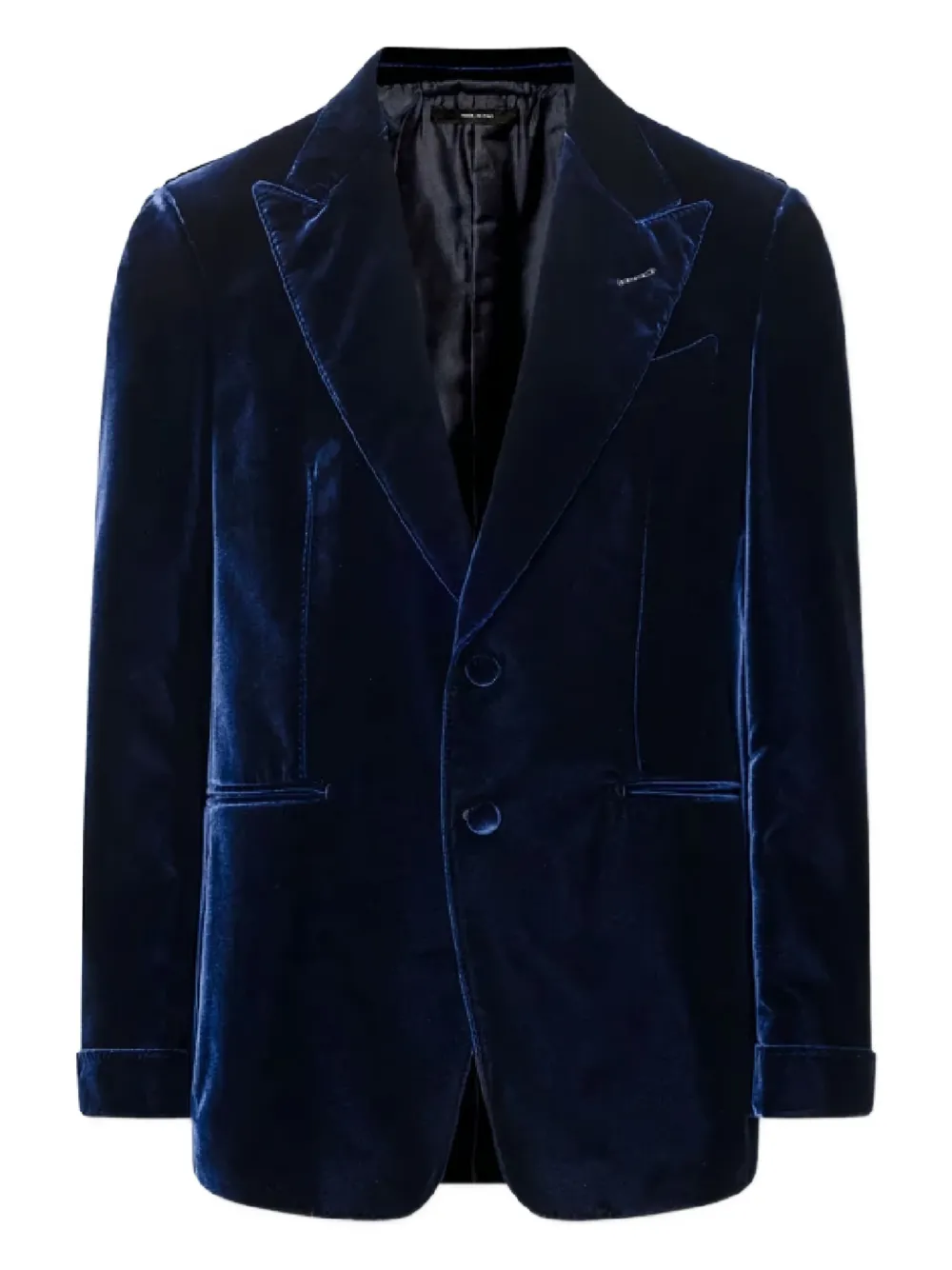 

Однобортный бархатный пиджак TOM FORD, синий
