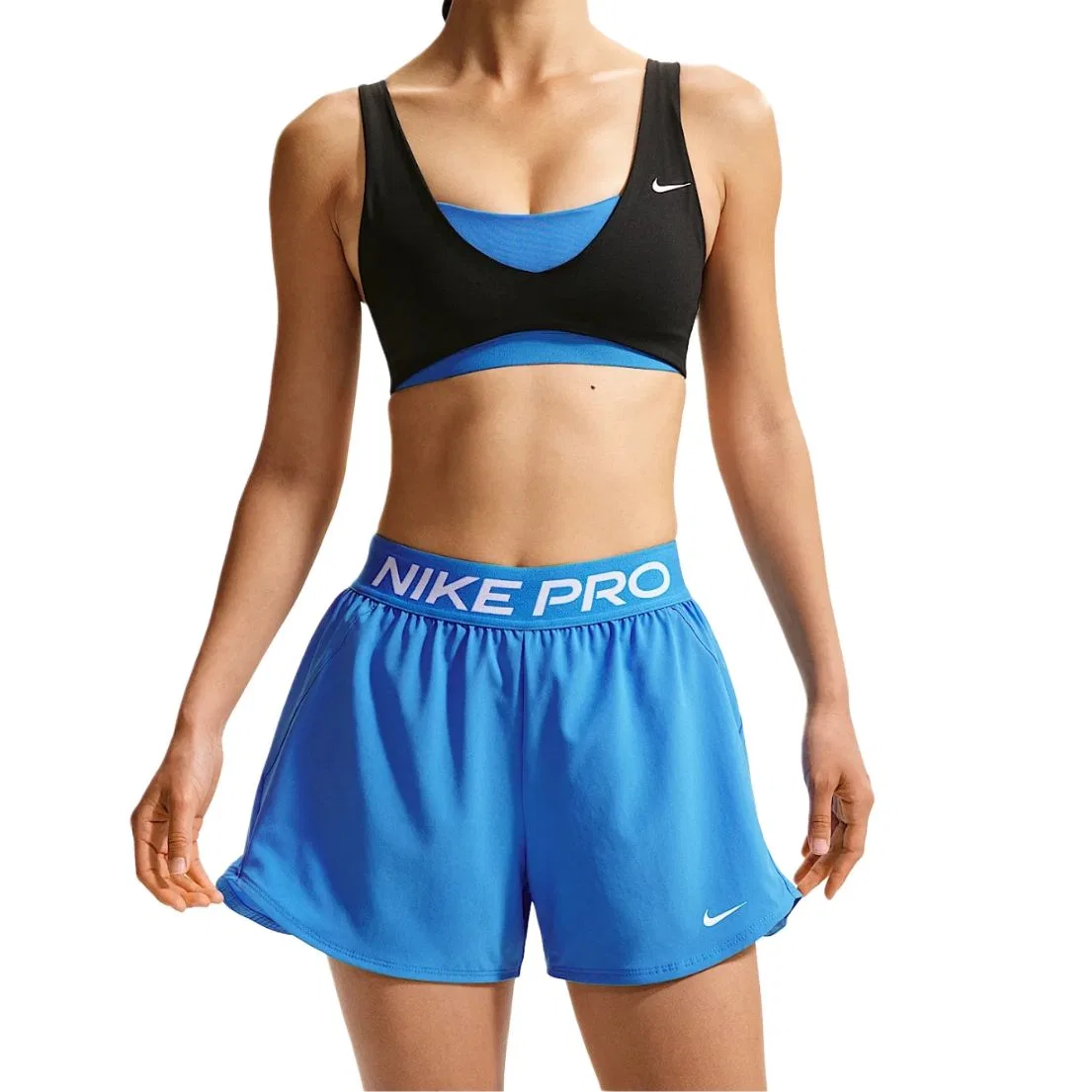 Быстросохнущие штаны Nike PRO DRI FIT светло-голубые/белые — фото 3