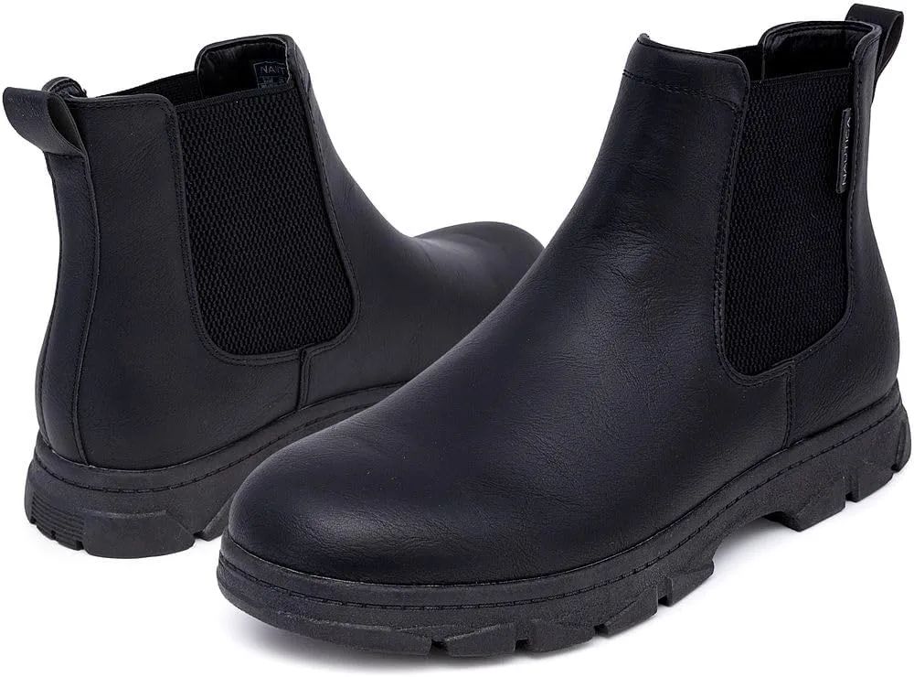 Мужские ботинки Nautica Chelsea на шнуровке, ботинки Челси, дезерт-ботинки Wuzer, черный — фото 3
