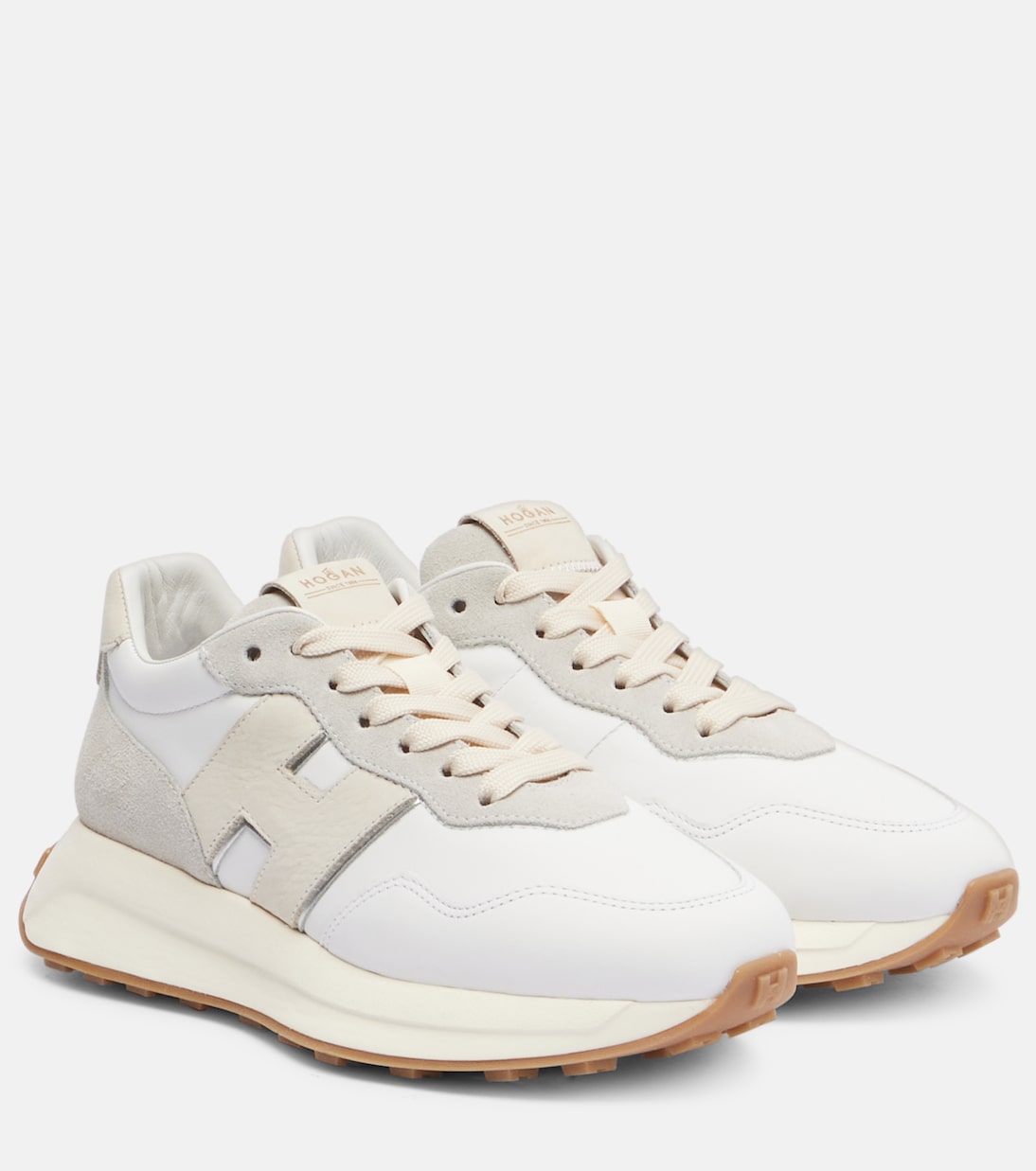 Кожаные кроссовки H641 Hogan, Bianco+Ghiaccio+Argento