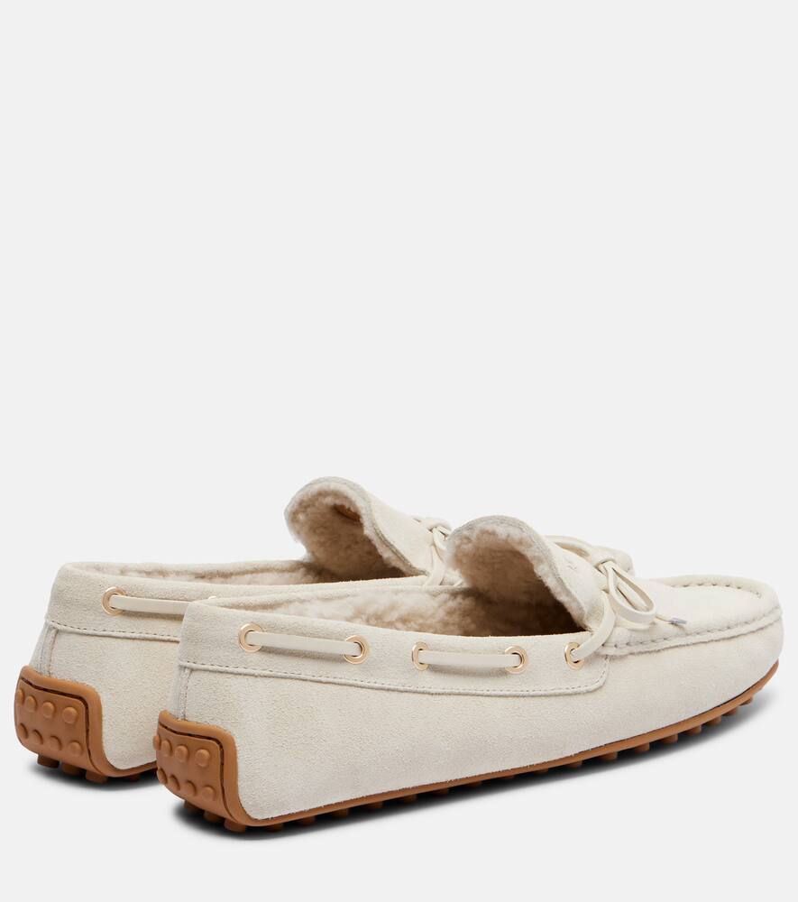 Гоммино замшевые топсайдеры с подкладкой из овчины Tod's, Bianco Latte + Avorio — фото 2
