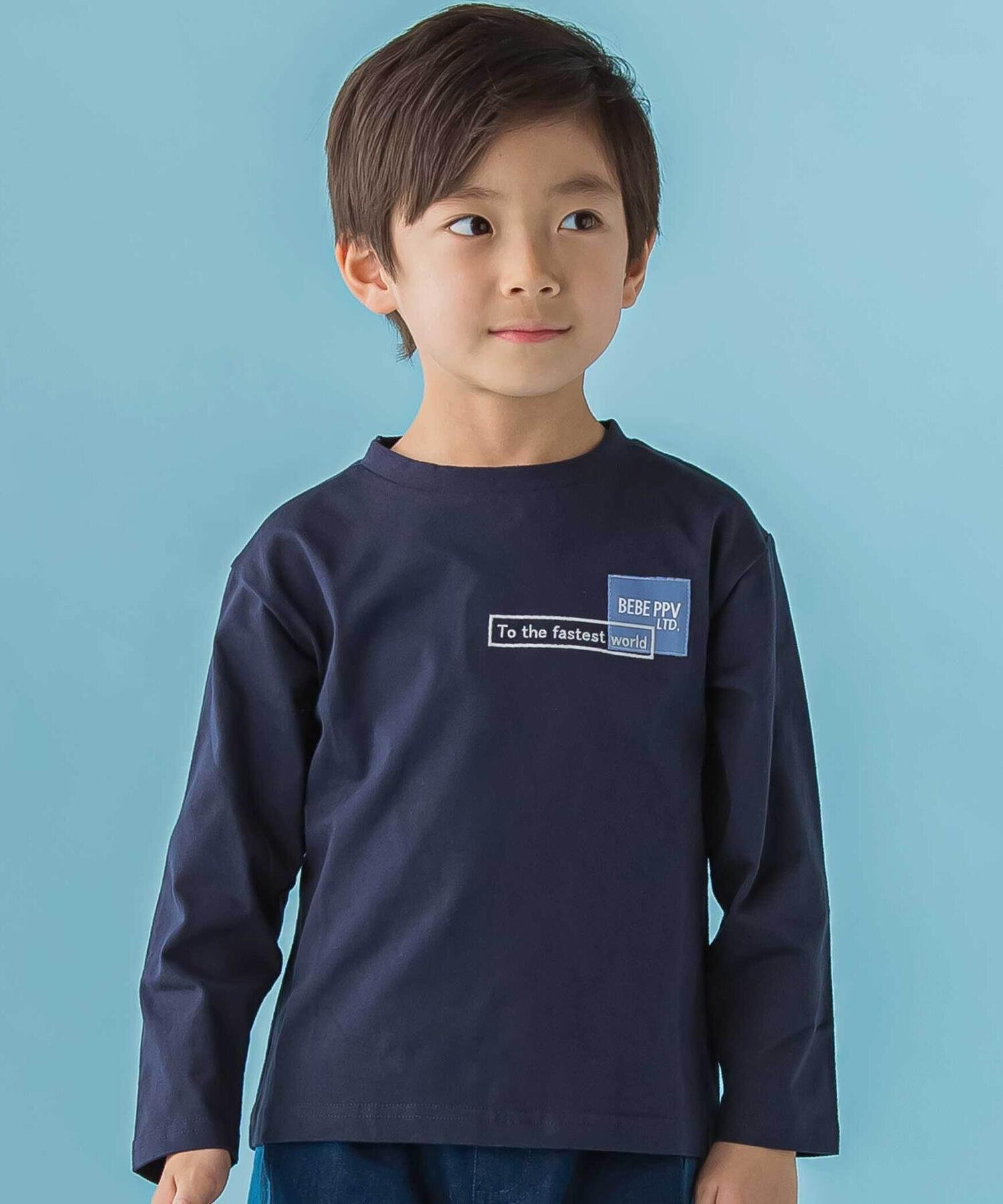 Длинная футболка с круглым логотипом и трикотажным принтом (95–160 см) BeBe Petits Pois Vert, Navy — фото 4