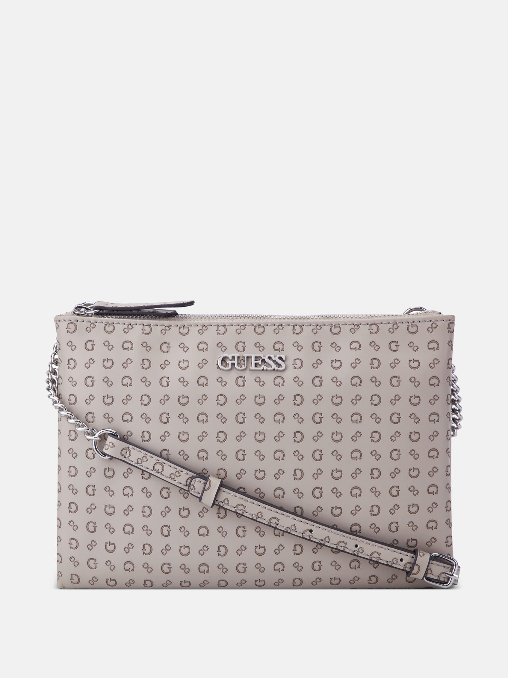 

Сумка-трансформер Tidewood Logo Double Zip Mini сумка через плечо Guess Factory, серо-коричневый