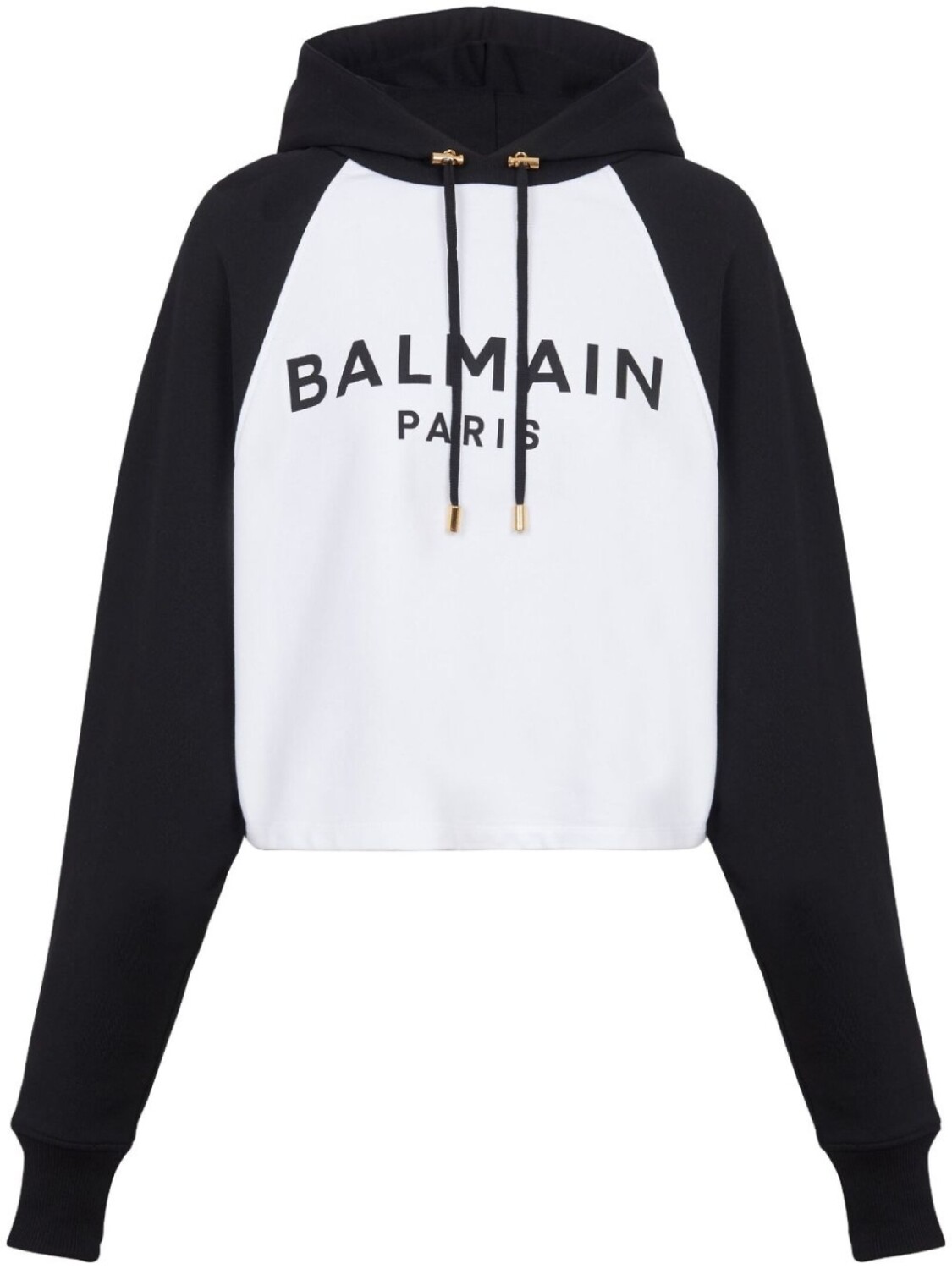 

Balmain укороченное худи с логотипом, белый