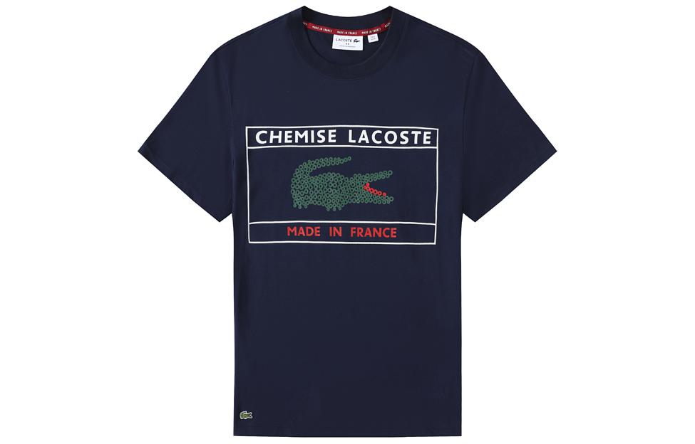 

LACOSTE Футболка SS22 мужская темно-синяя, Синий, LACOSTE Футболка SS22 мужская темно-синяя