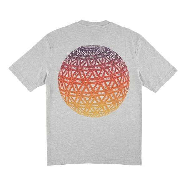 

Футболка men's globular t-shirt back printing short sleeve gray Palace, серый