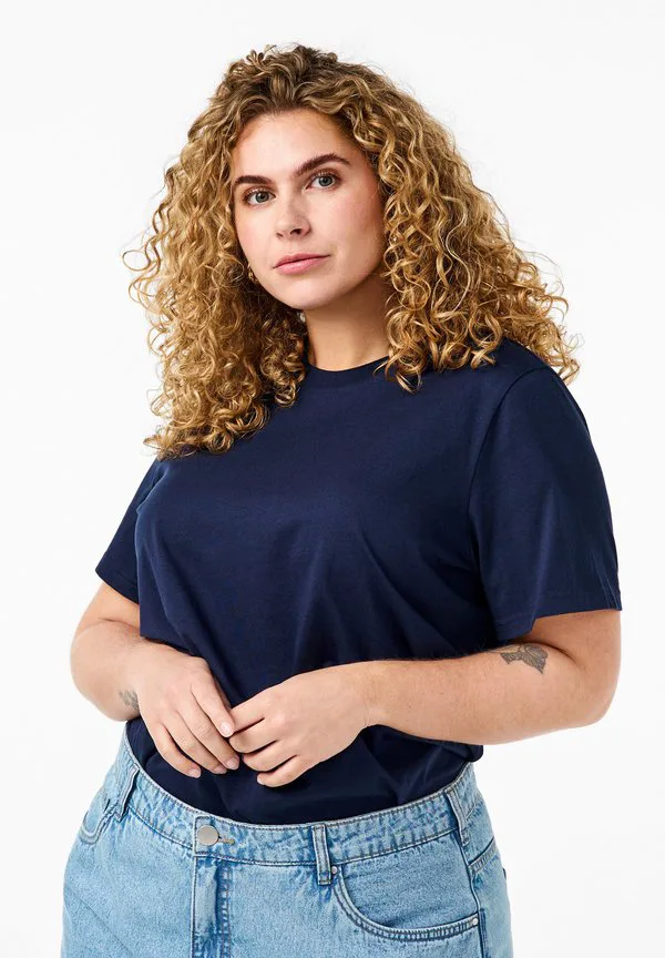 

Базовая футболка mit rundhalsausschnitt Zizzi, Navy Blazer, Синий, Базовая футболка mit rundhalsausschnitt Zizzi, Navy Blazer