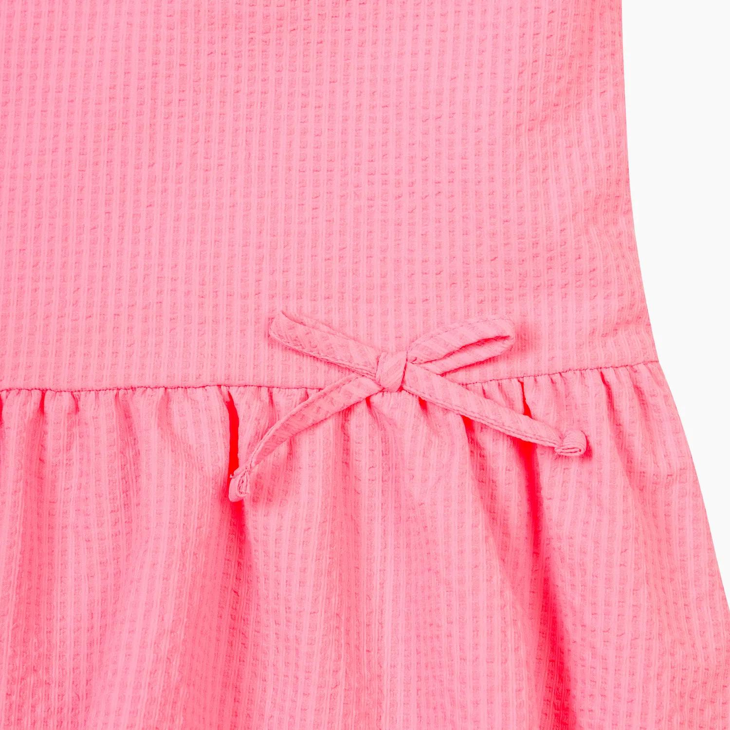 Детское платье-баллон из сирсакера розового цвета от Benetton Kids — фото 4