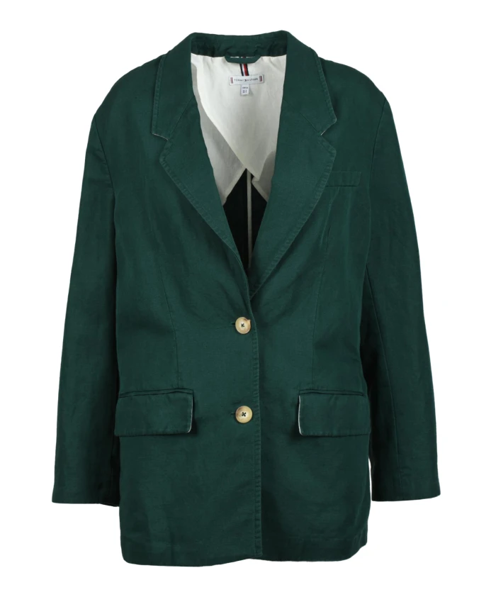 

Хлопчатобумажно-Льняная куртка Tommy Hilfiger, зеленый