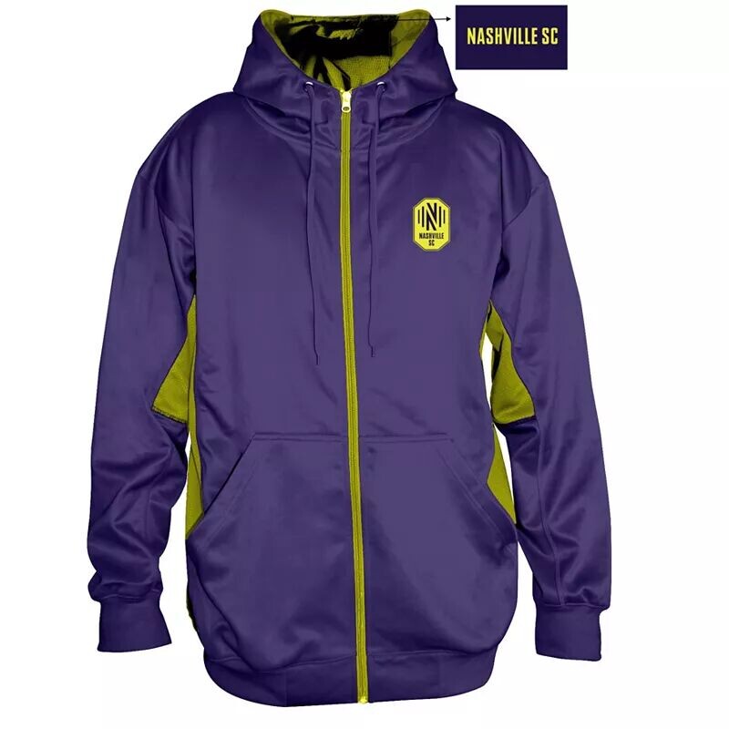 

Темно-синяя флисовая толстовка с молнией во всю длину MLS Big & Tall Nashville SC Profile Varsity