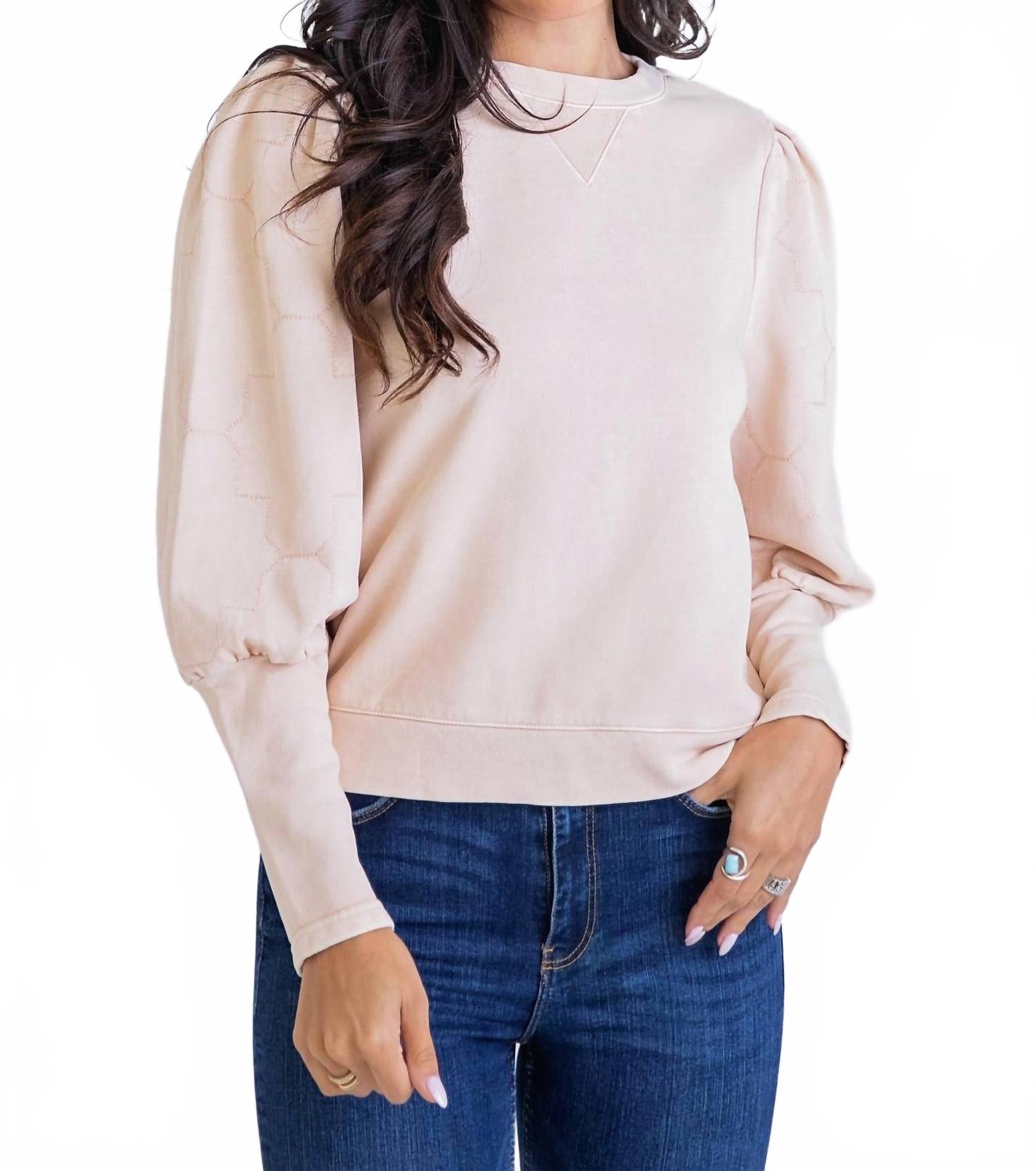 

Свитшот с вышивкой в пудровом цвете Karlie, Blush