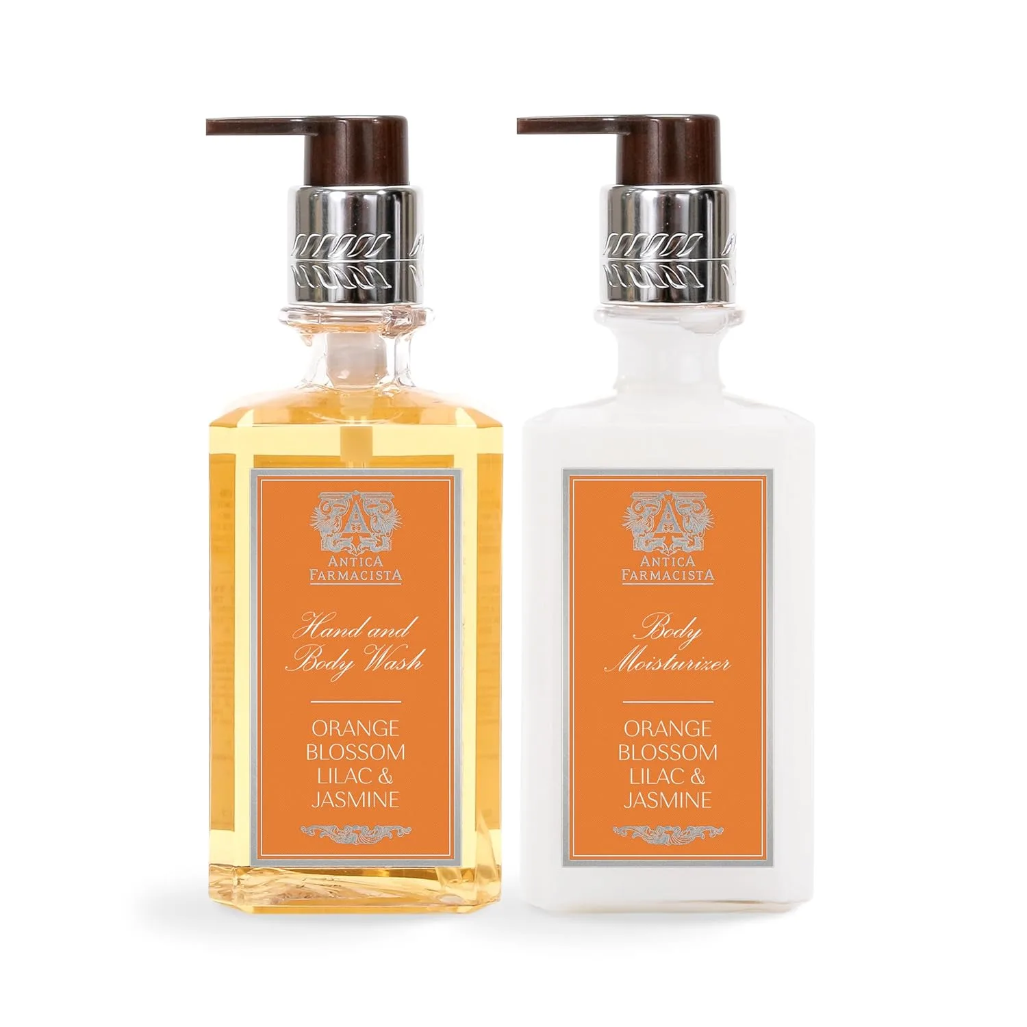 Набор Antica Farmacista Ambiance Bundle - увлажняющий крем для тела, 283 мл, и гель для душа и рук, 283 мл - Аромат: цветок апельсина, сирень и жасмин, orange