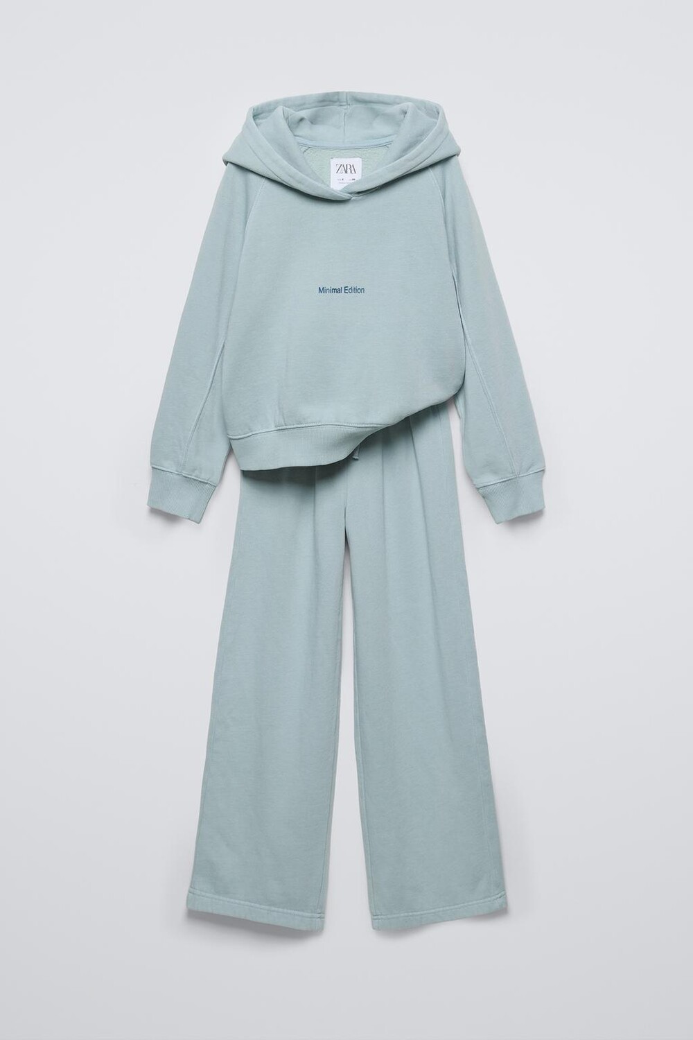 

Комплект из толстовки с капюшоном и широких брюк ZARA, пастельно-голубой