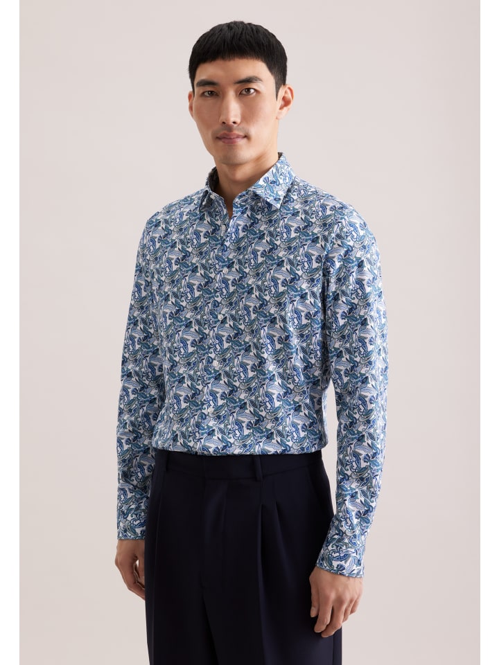 

Рубашка делового кроя бирюзового цвета Seidensticker