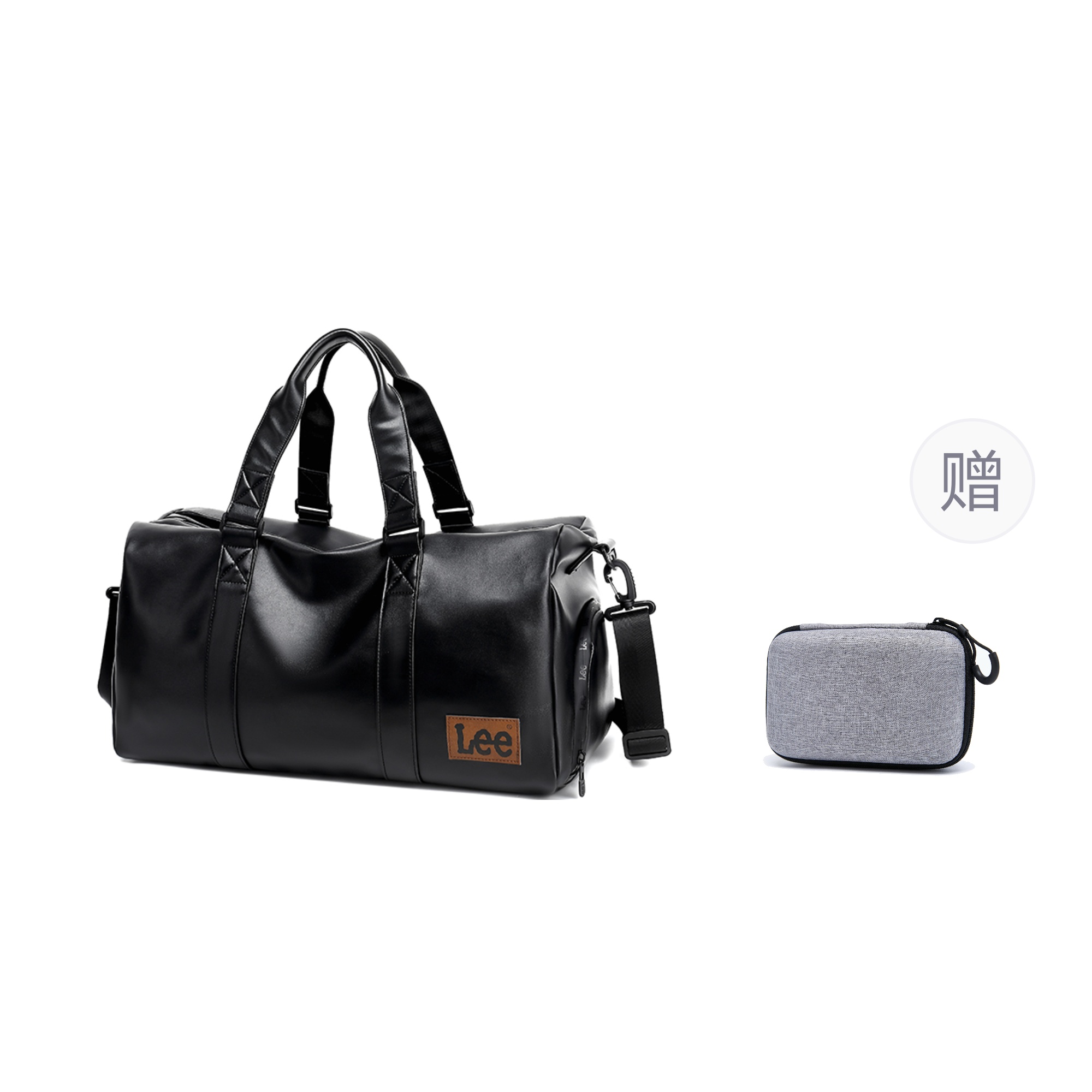 

Lee Кожаная дорожная сумка из ПВХ унисекс черная, Black+Gift Limited Edition