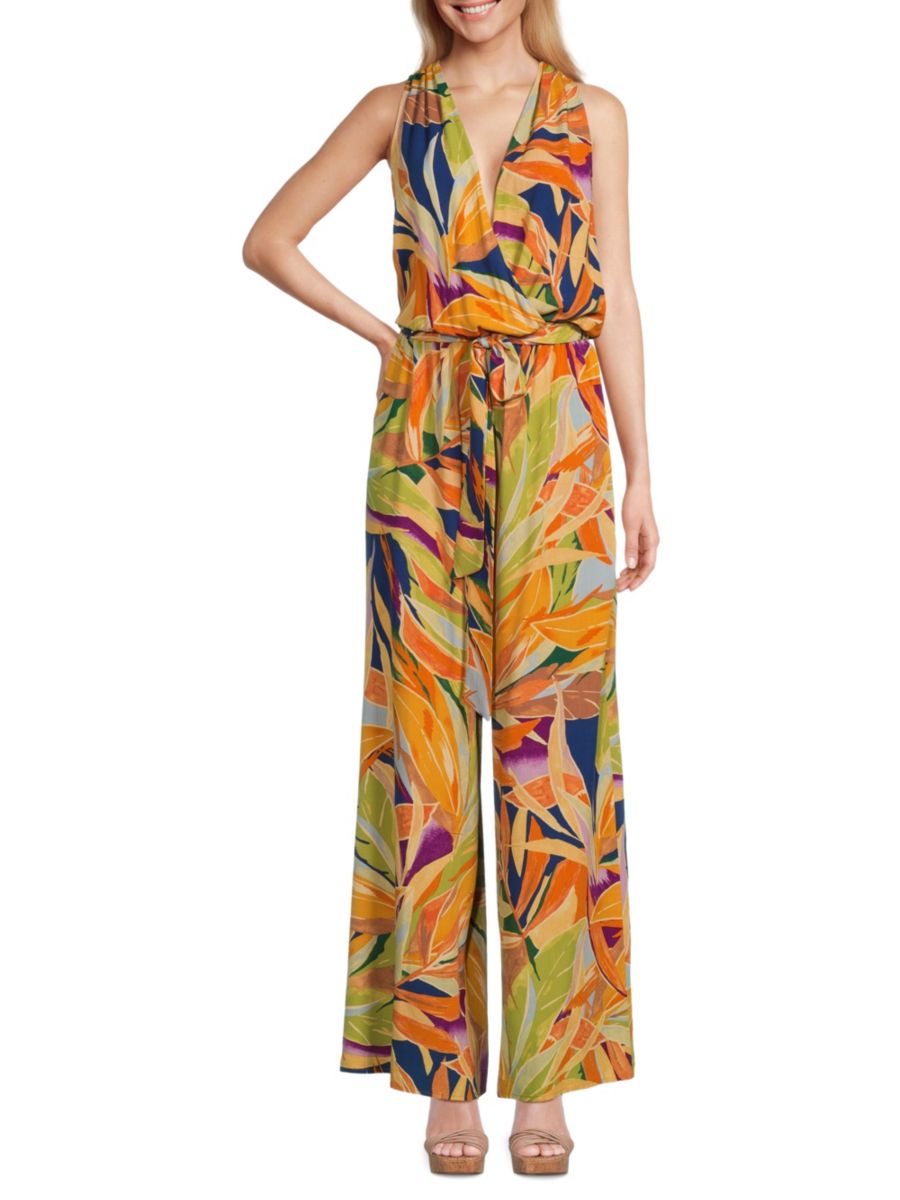 

Комбинезон с широкими штанинами Surplice Renee C., цвет Coral
