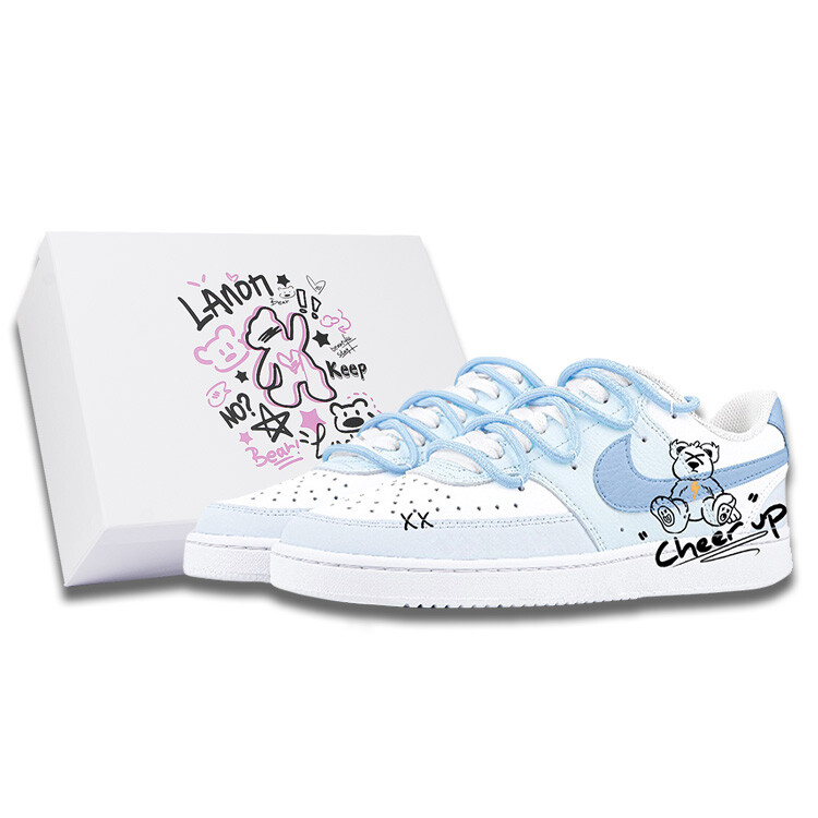 

Кроссовки Nike Court Borough Skateboard Shoes Women's Low-Top Blue, синий