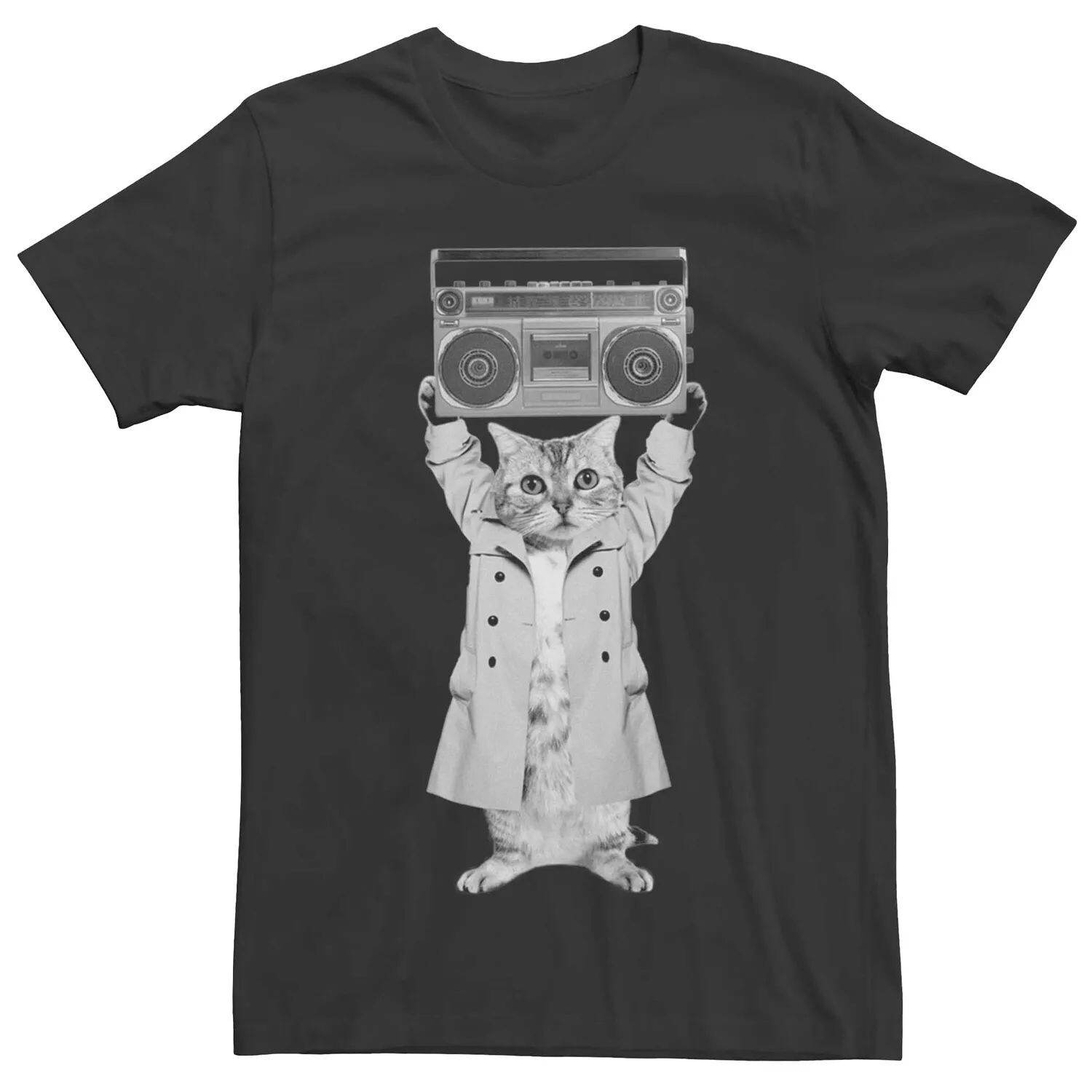 

Мужская футболка с рисунком Cute Cat Boombox Licensed Character