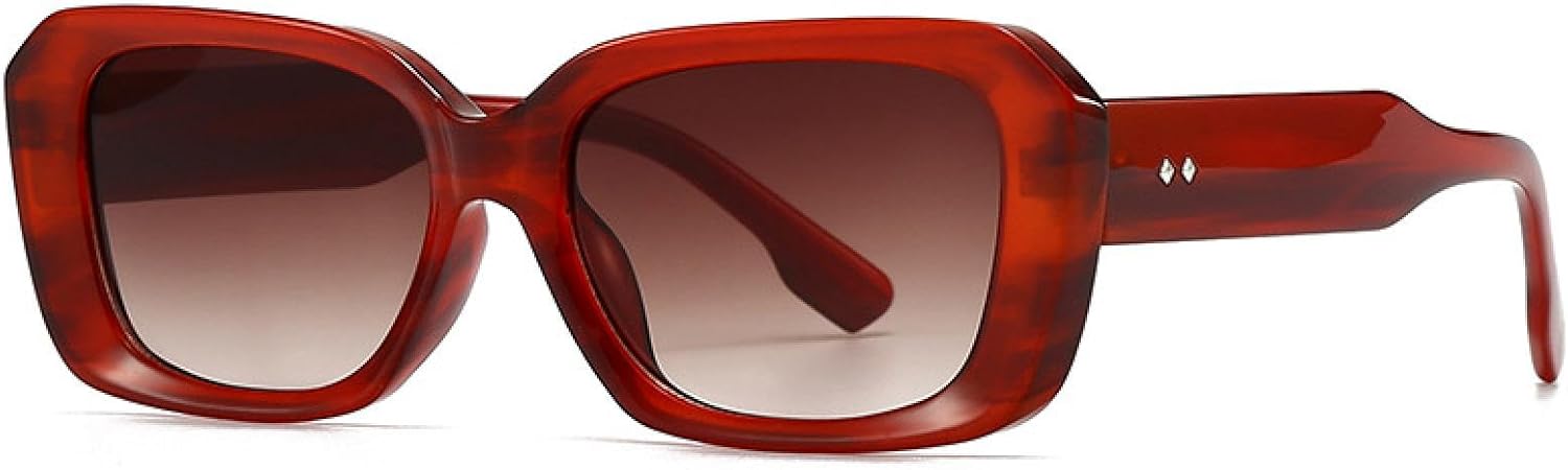 

Модные солнцезащитные очки Polygon для женщин в стиле ретро, ​​конфетные цвета, прозрачный градиент, защита от УФ-излучения UV400; мужские солнцезащитные очки с заклепками TVTBBVV, Brown Stripes Tea