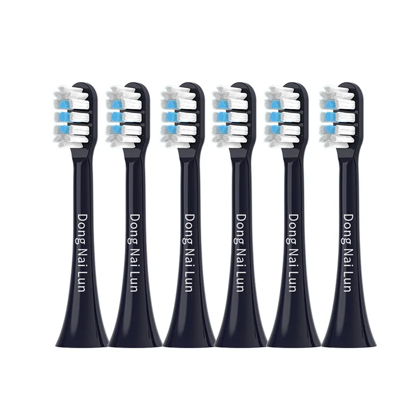 Сменные насадки для зубной щетки DONGNAILUN, Cleaning Black-6 Pcs