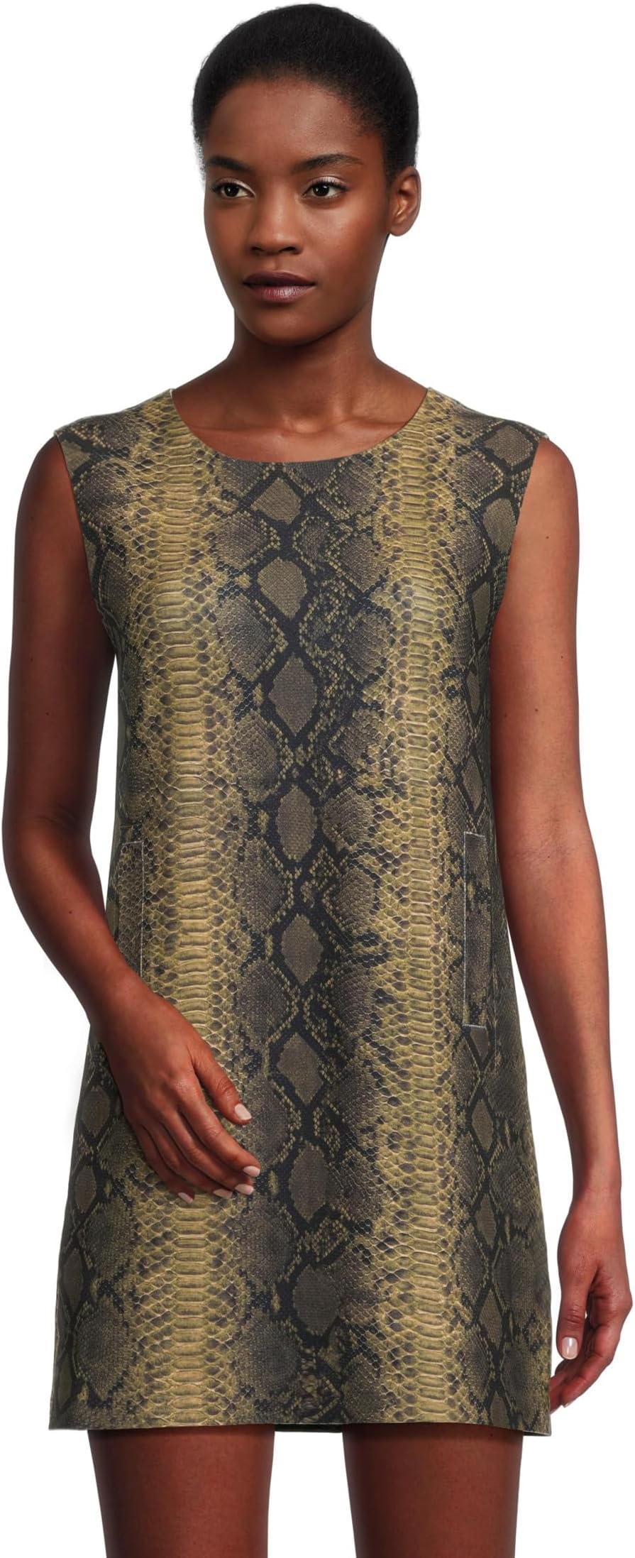 

Платье Norma Kamali Sleeveless Tailored Mini Dress, цвет Python