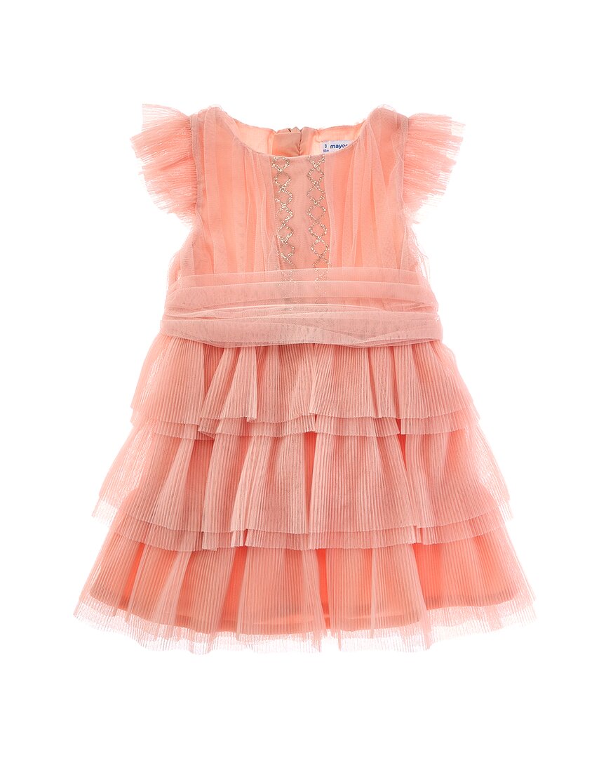 

Mayoral Плиссированное платье из тюля, розовый