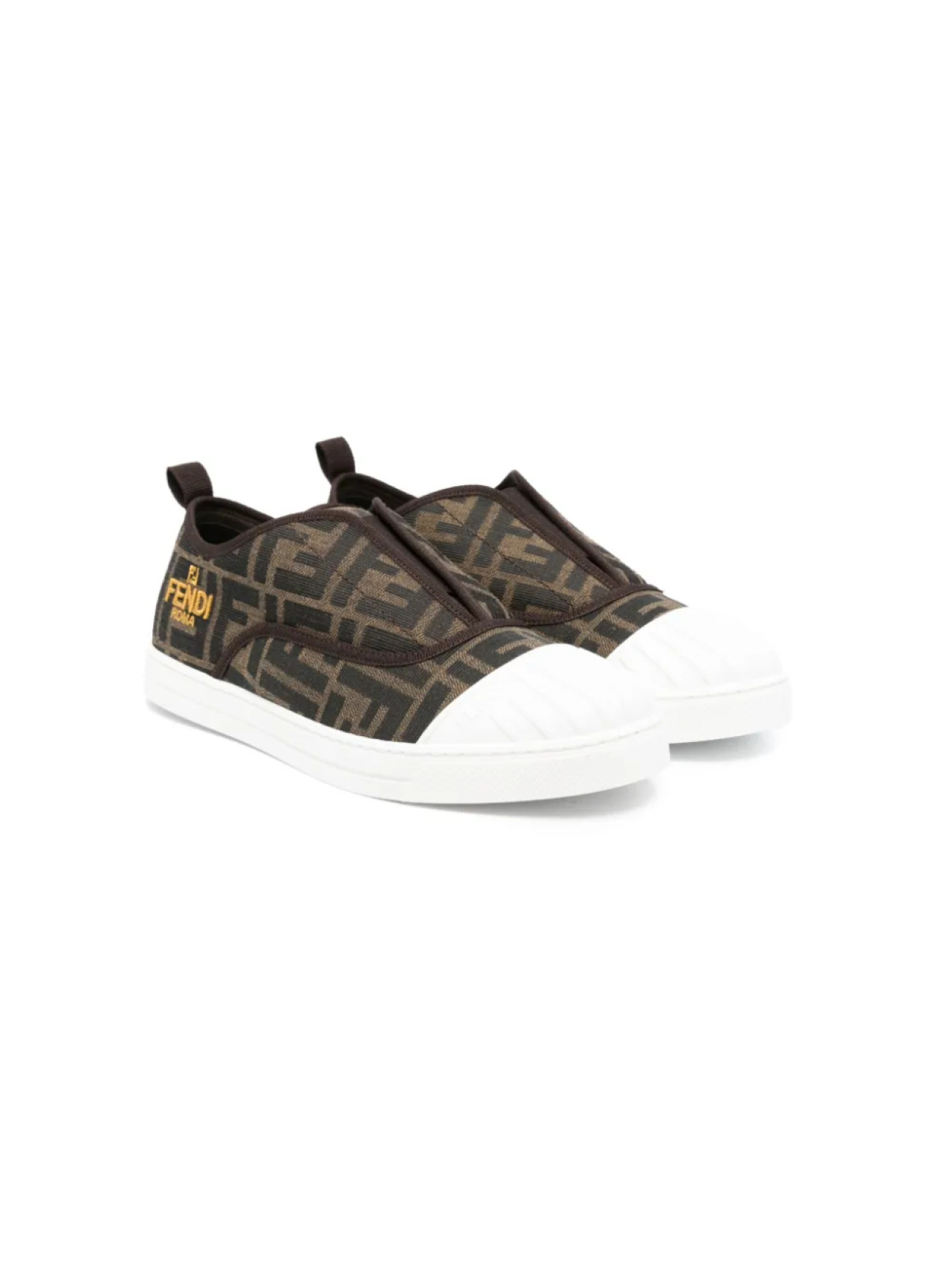 

Кроссовки с монограммой Fendi Kids, коричневый