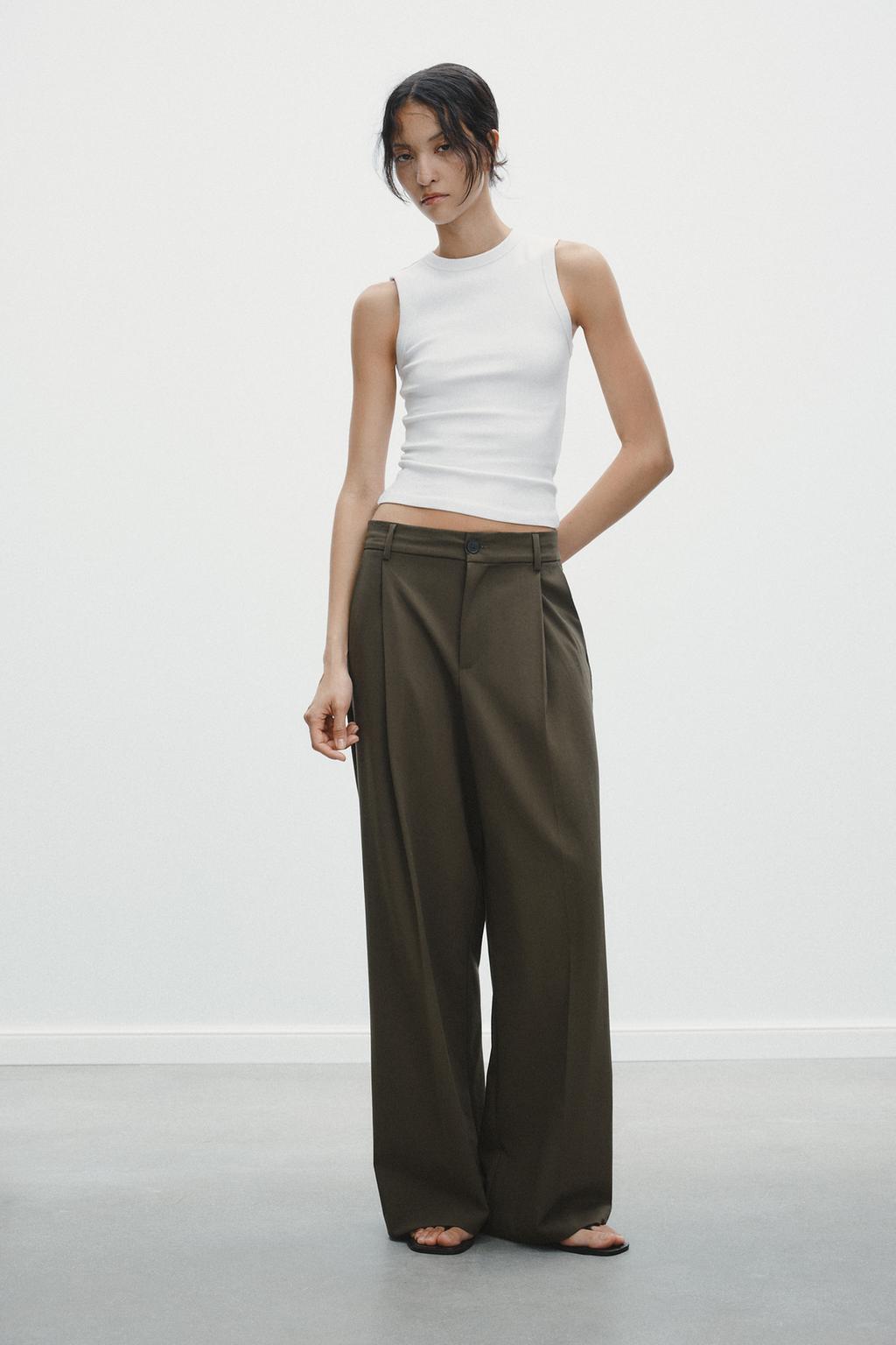 

Заштопанные брюки ZARA, цвет Taupe grey